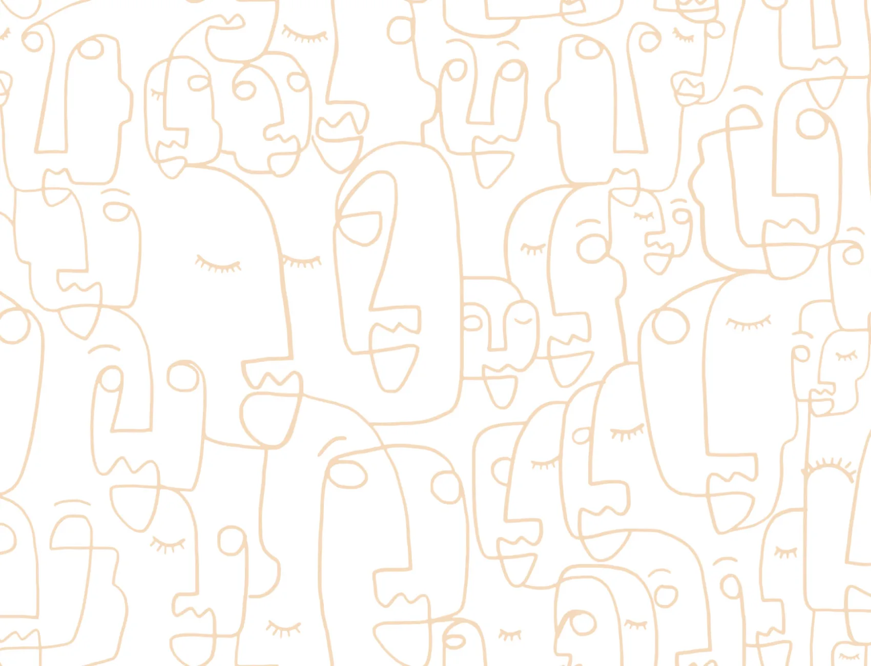 Nude Large Line Drawing Face Wallpaper Mural