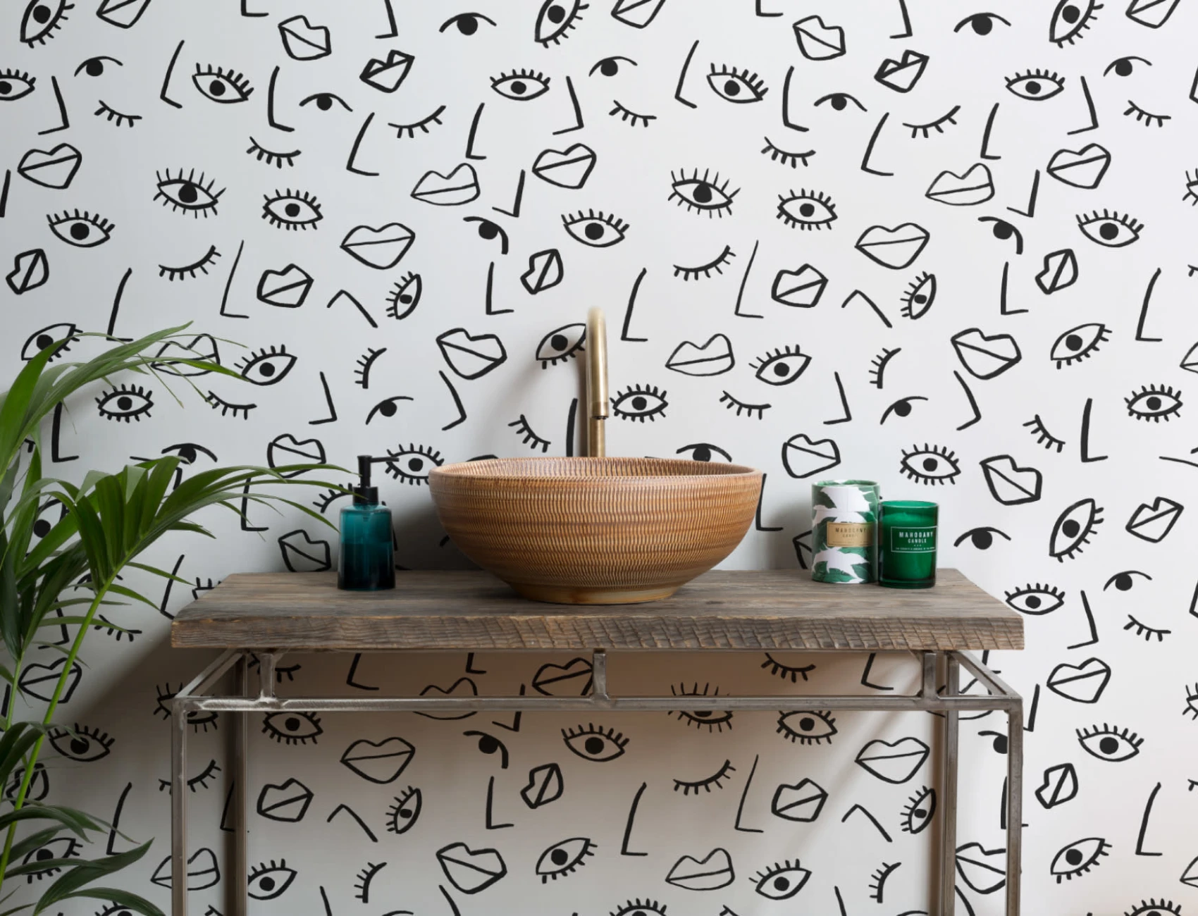Face Effect Wallpaper Mural