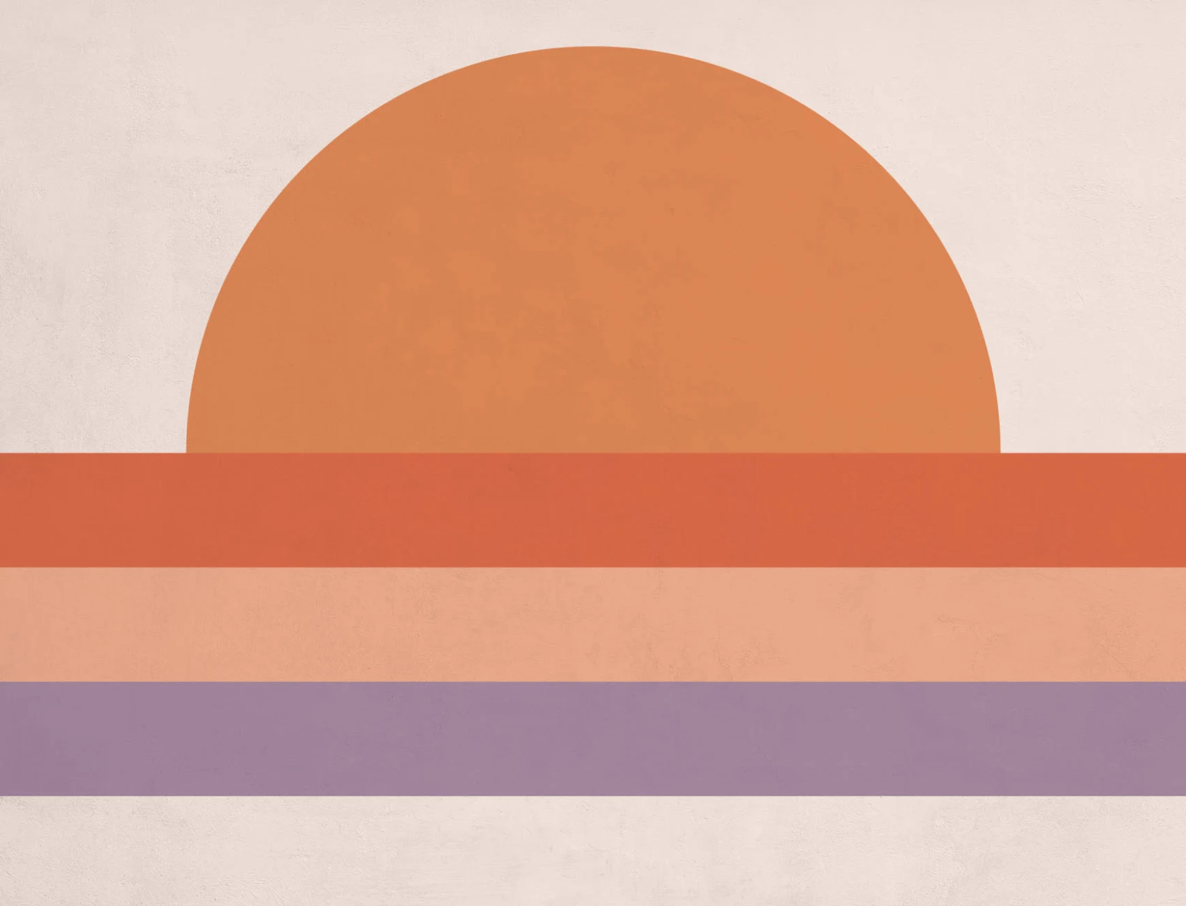 Carta da Parati Anni 70 con Tramonto Geometrico