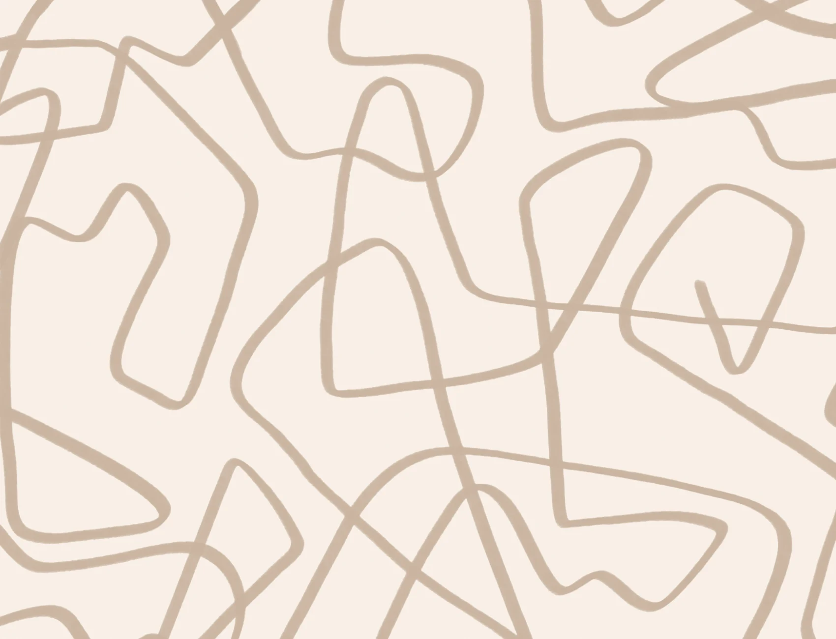 Abstract Hand Drawn Scribble Wall Mural in Beige on Neutral Background