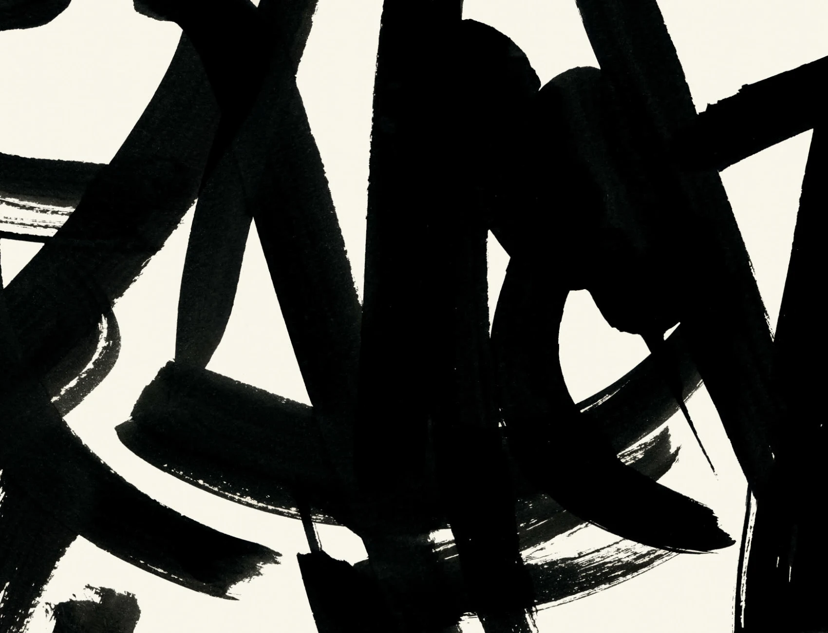 Fototapete Japanische Kalligrafie Abstrakt Schwarz