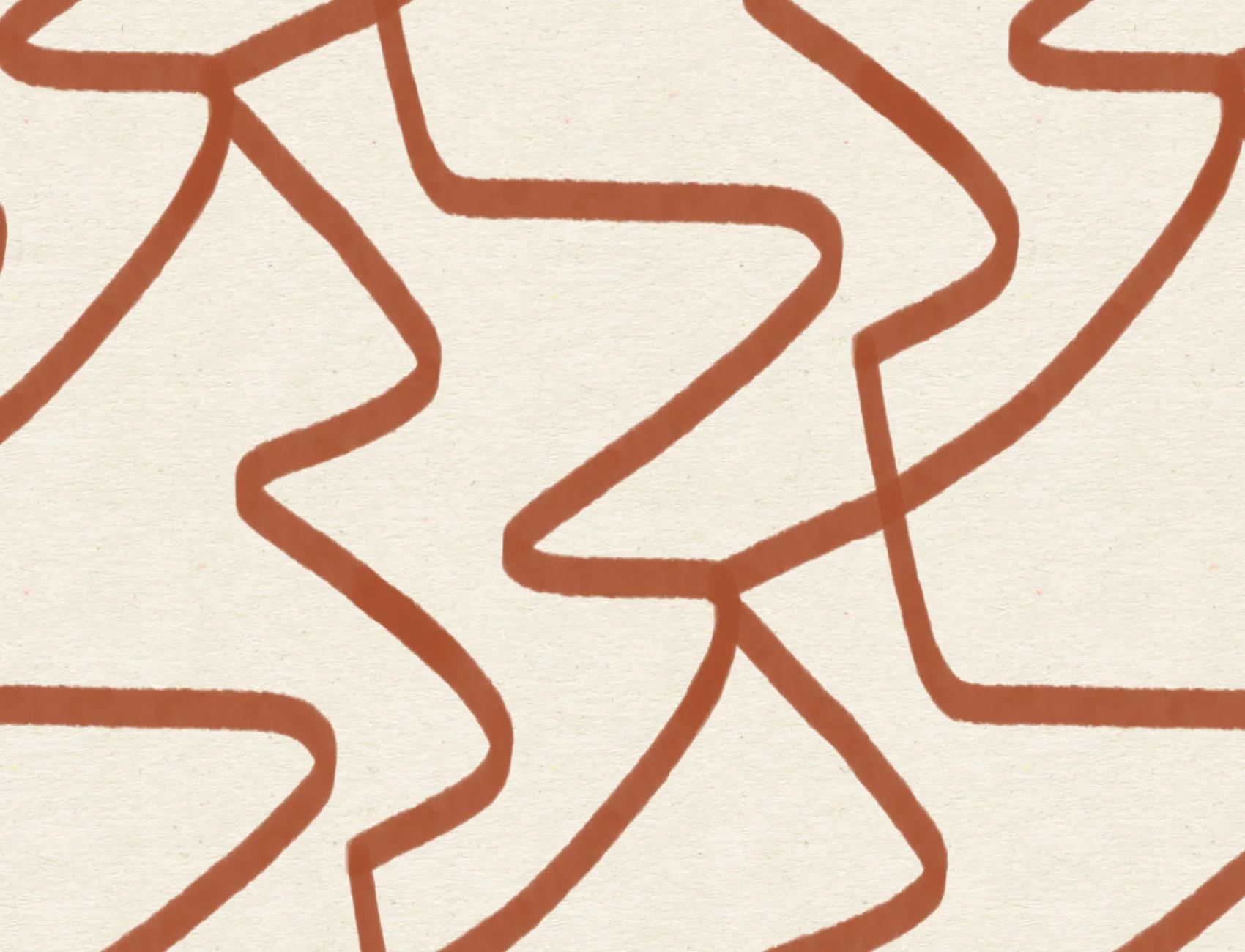 Papier Peint à Motifs de Lignes Abstraites en Couleur Terre Cuite