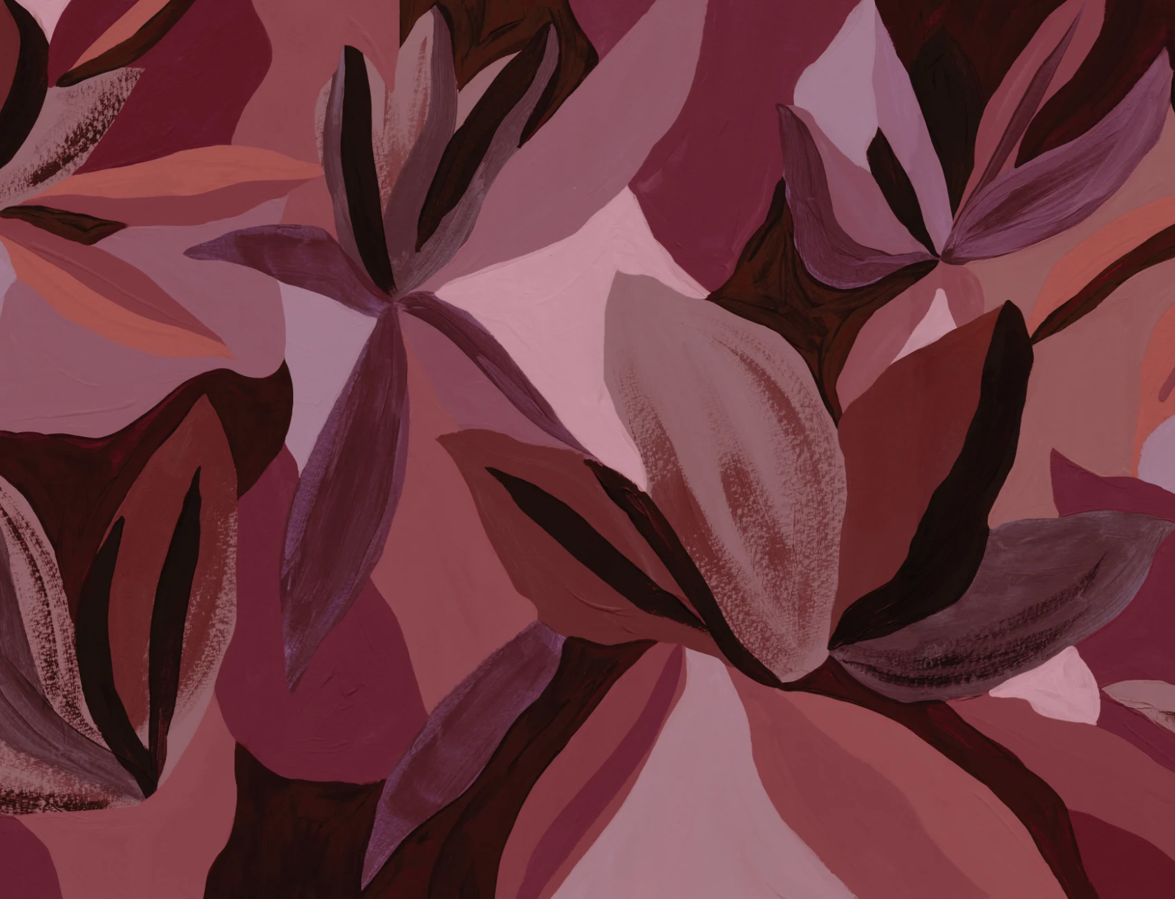 Flerfärgad mörk blommig art deco mural-tapeter för fantastiska rum