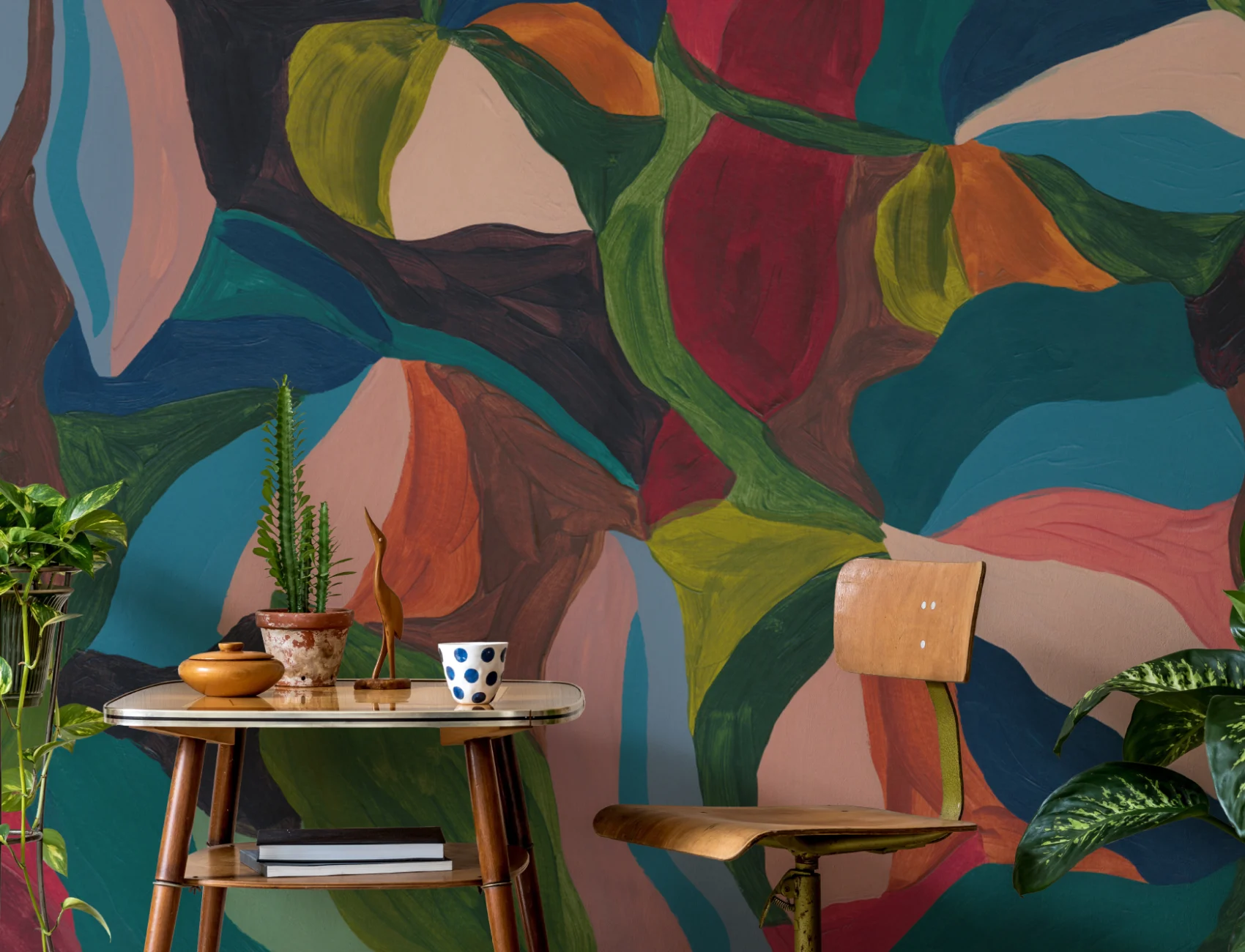 Multicolor Abstract Art Vibe Bold Statement Wall Mural