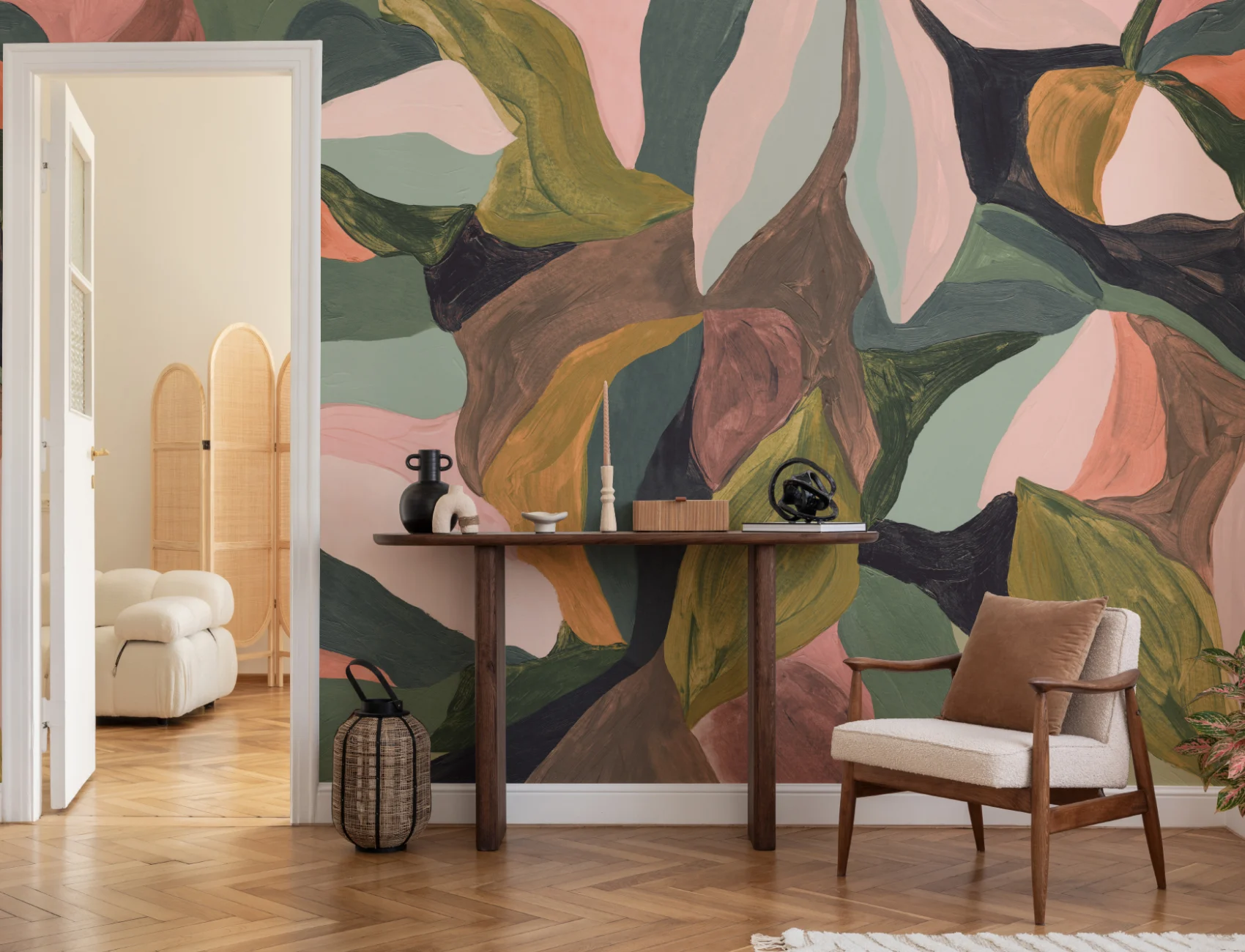 Multicolor Abstract Art Design Contemporary Mural