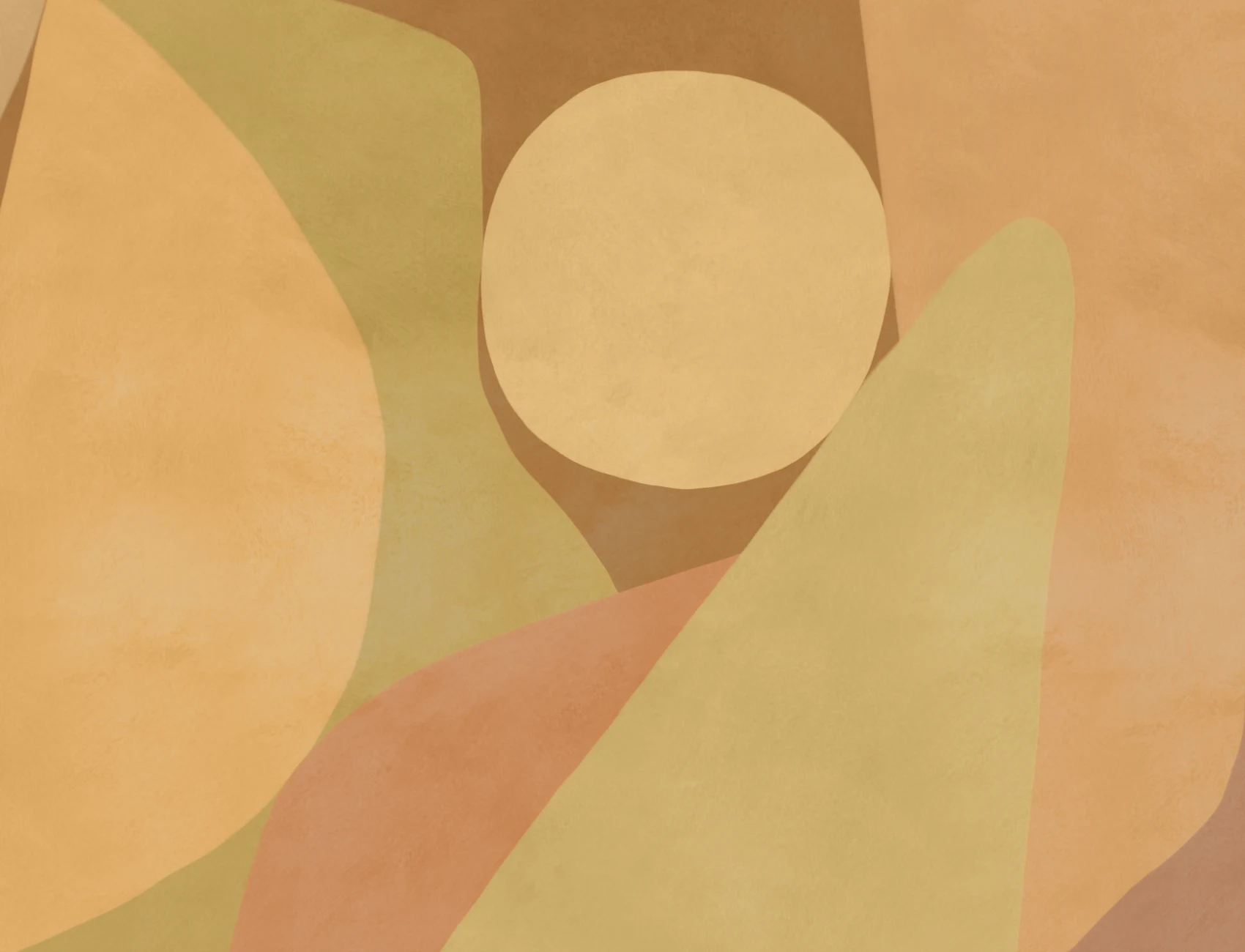 Warm Geometric Abstract Neutral Mural for Modern Spaces