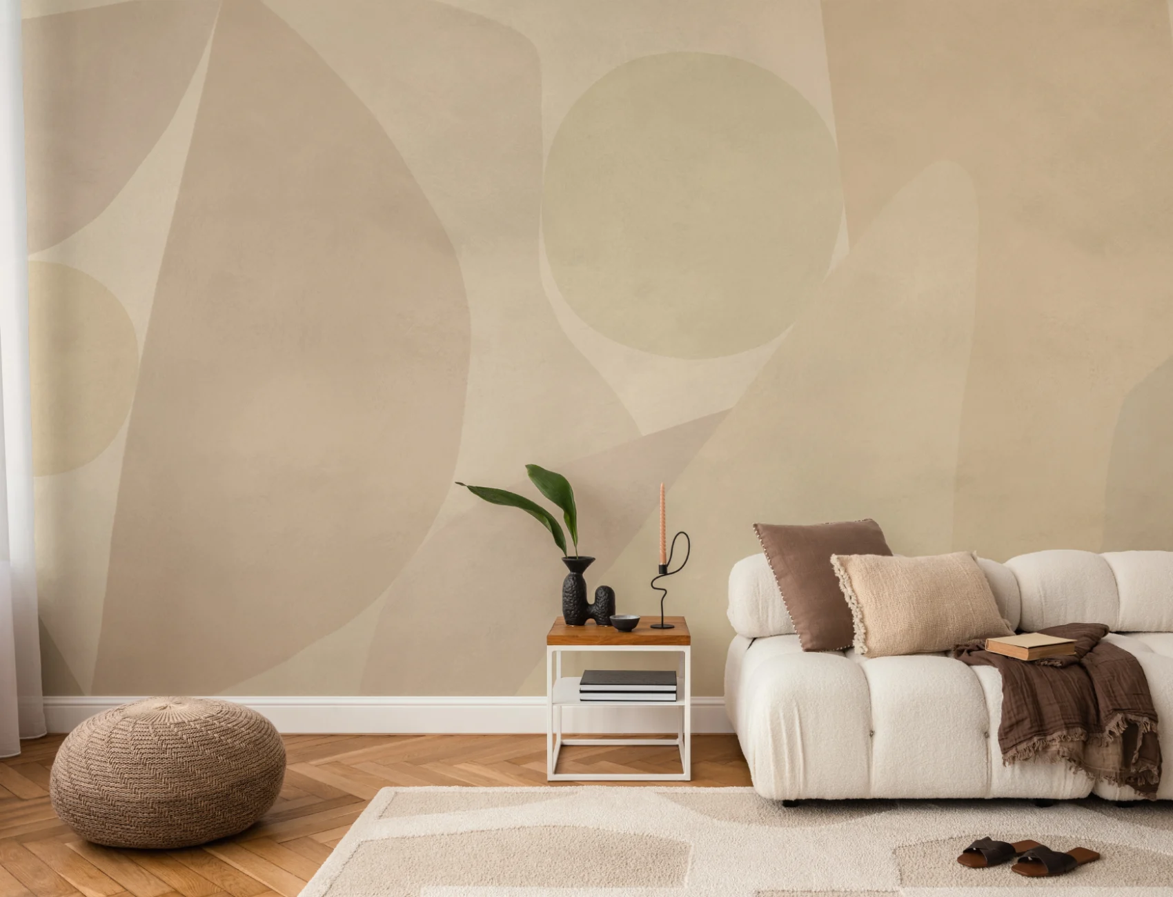 Neutral Abstract Serenity Modern Style Wall Mural