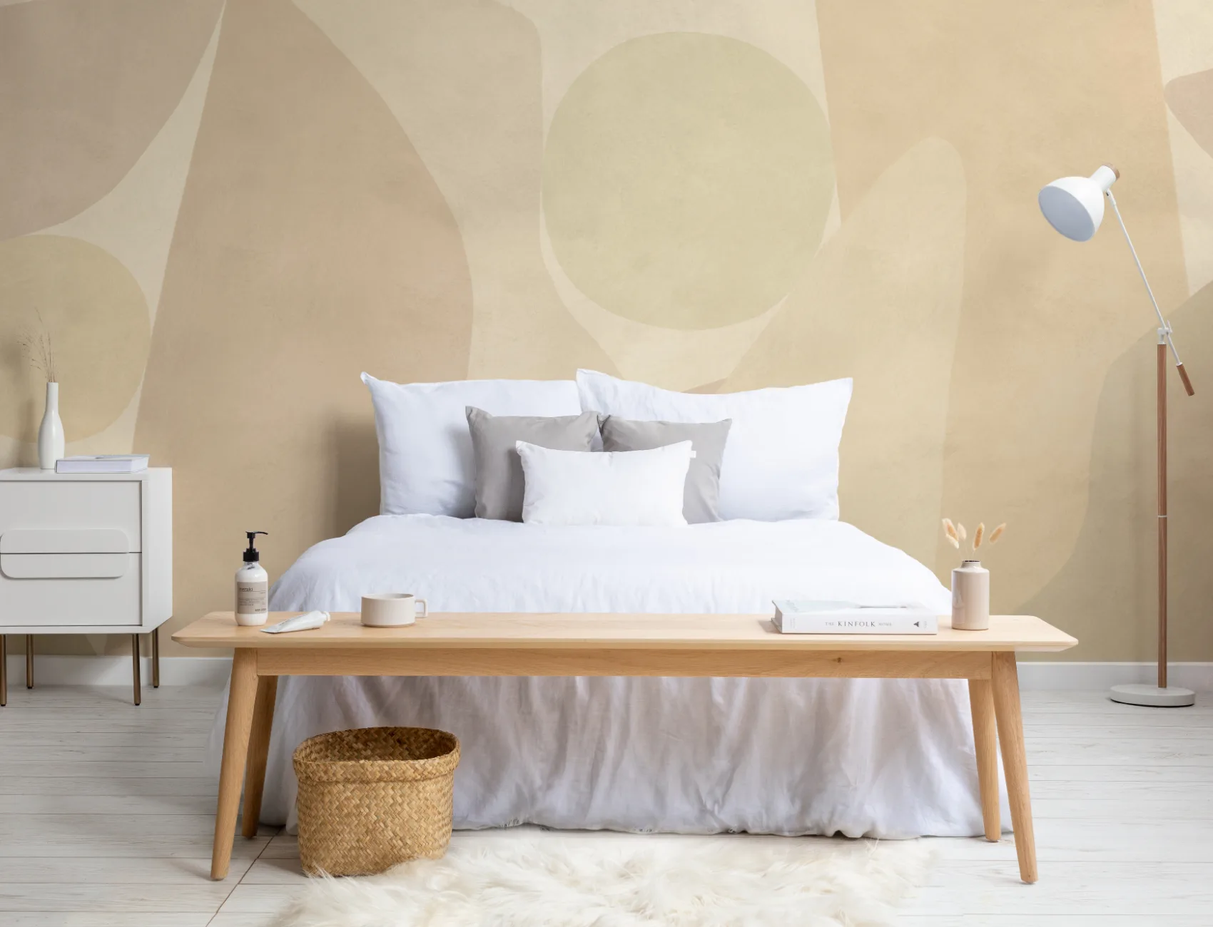 Neutral Abstract Serenity Modern Style Wall Mural
