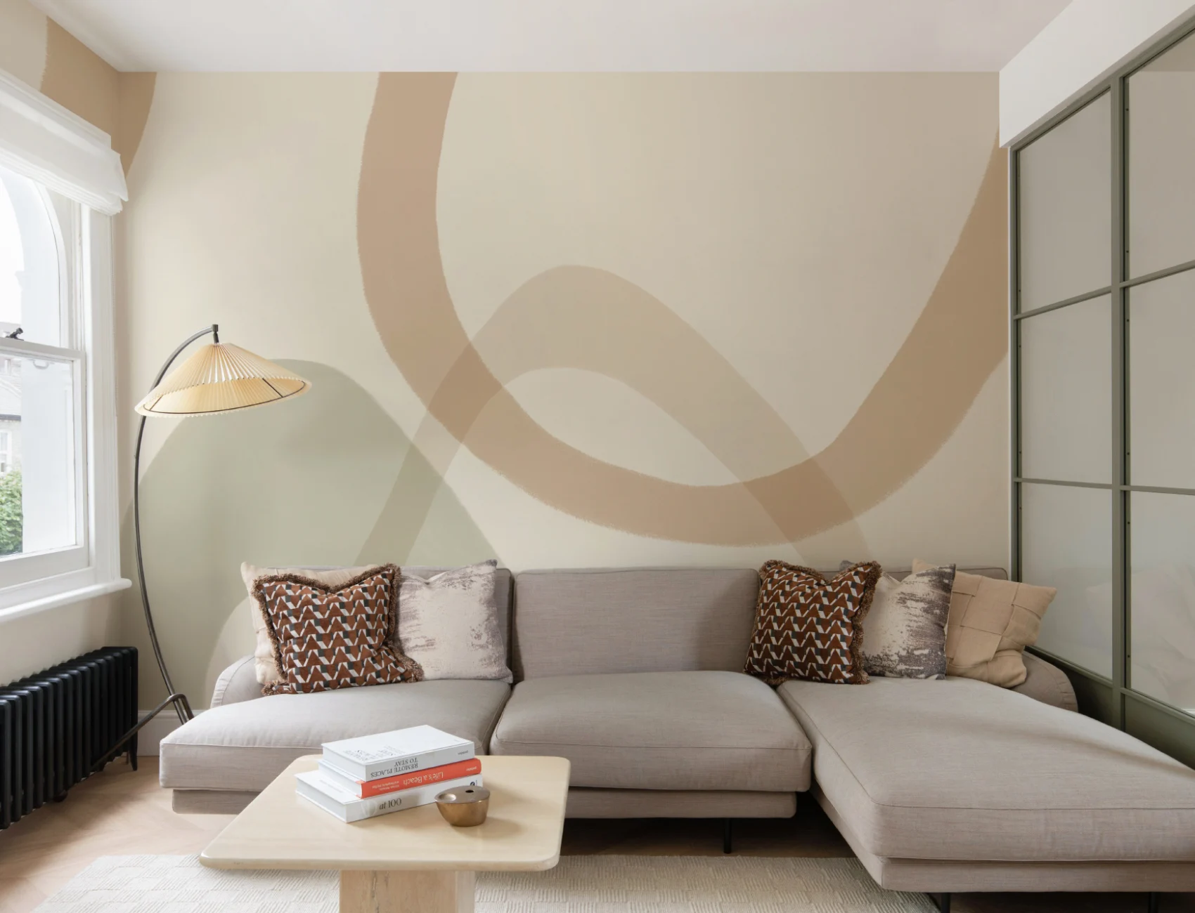 Beige Abstract Contemporary Warm Vibe Mural
