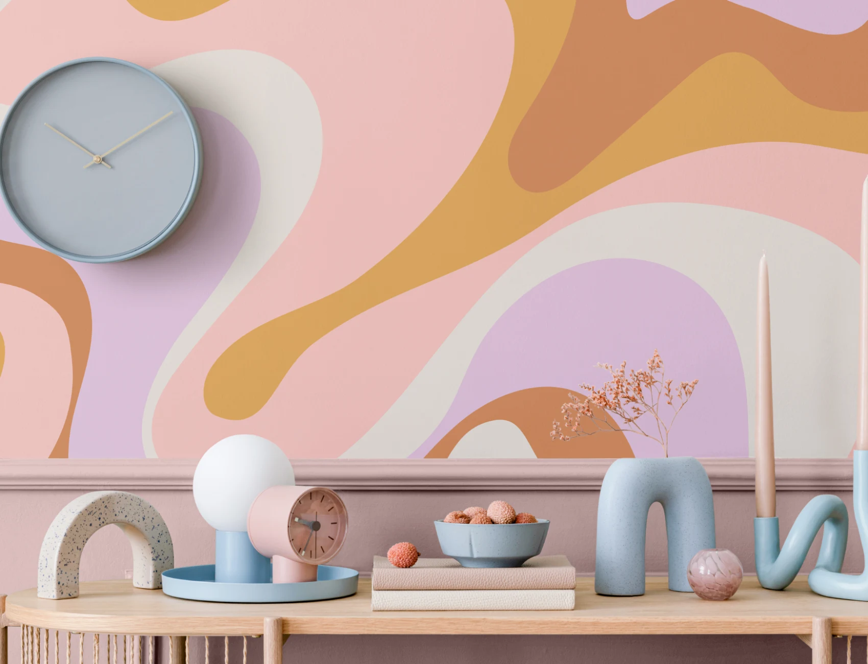 Groovy Colorful 70s Wallpaper Mural