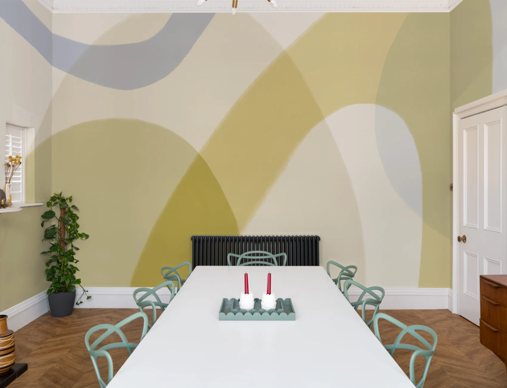 Flerfärgad abstrakt konst modern mural-tapeter