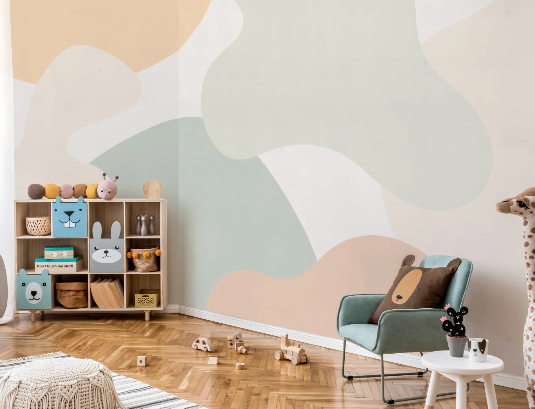 Panoramique abstrait formes XXL en pastel