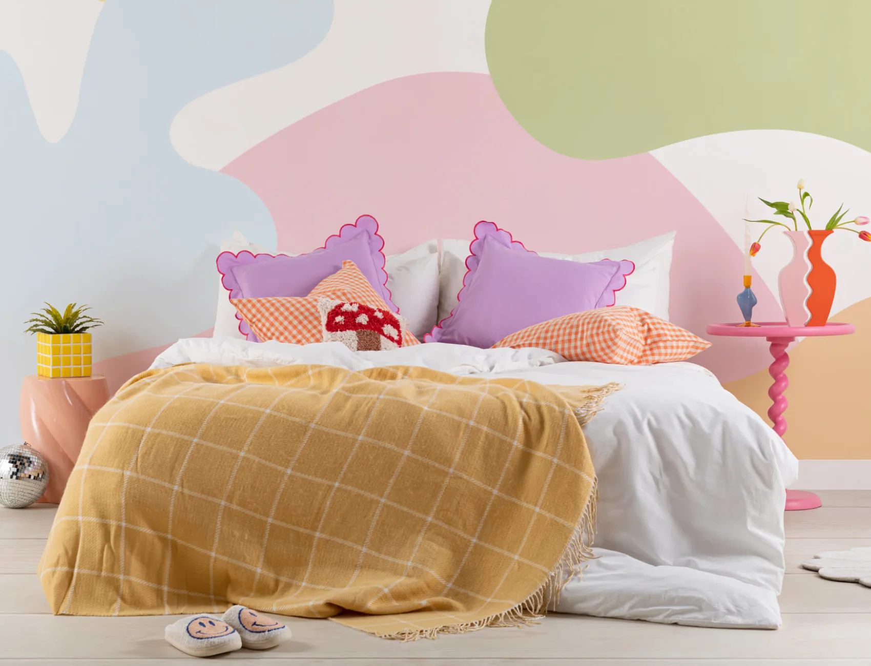 Big Bright Abstract Shapes Wall Mural