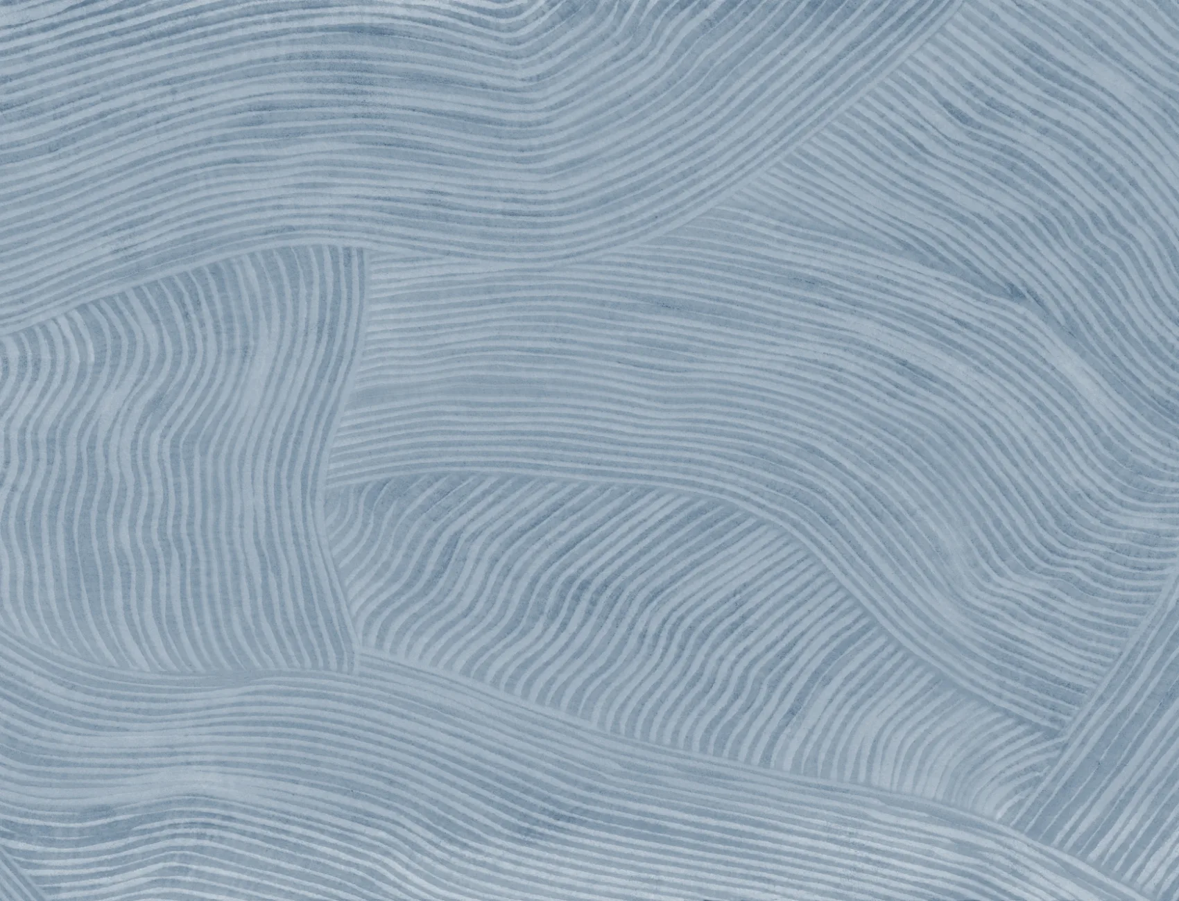 Blue Curved Flowing Shapes Mural
