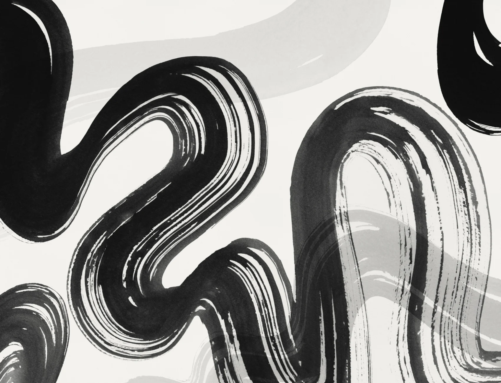 Schwarze abstrakte Swirl Pinselstriche Fototapete