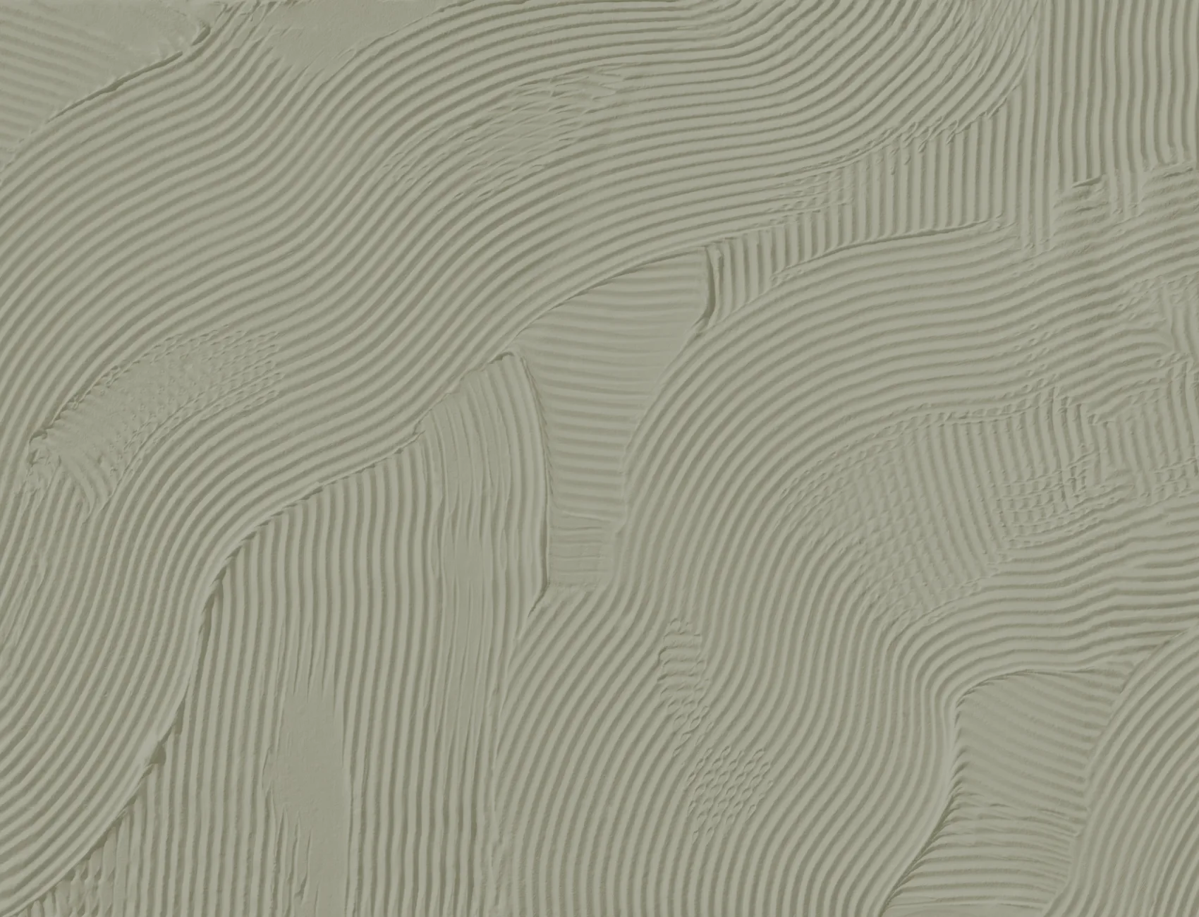 Green Sculpted Abstract Overlapping Lines Mural