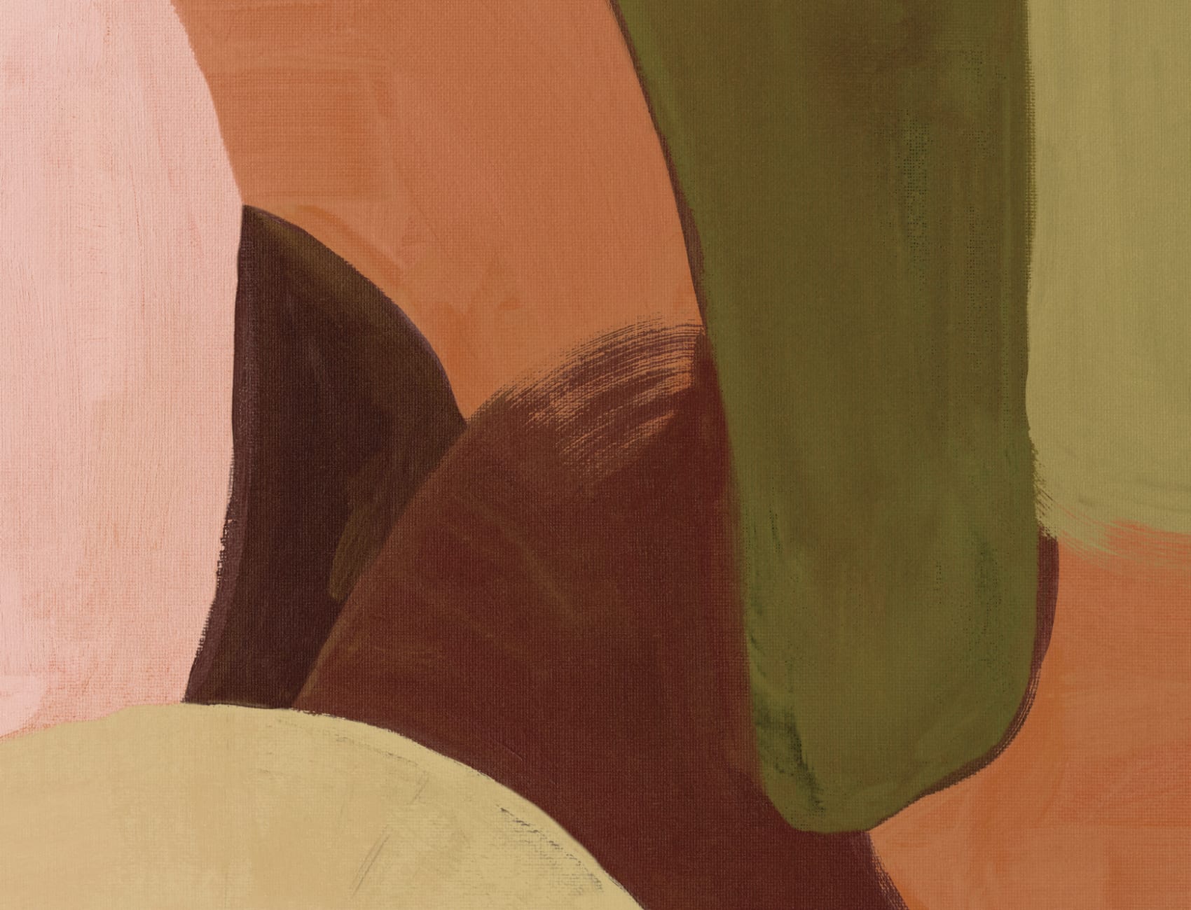 Painted Bold Abstract Mural in Rich Earthy Tones