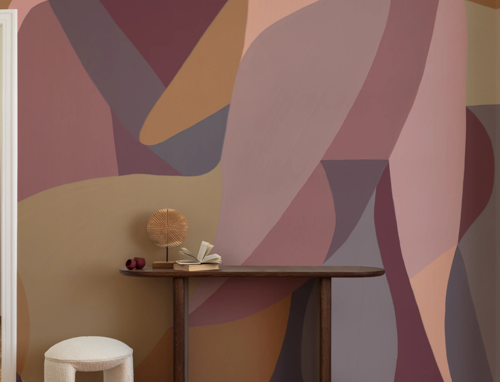 Formă feminină Forme abstracte Murale în violet și ocru