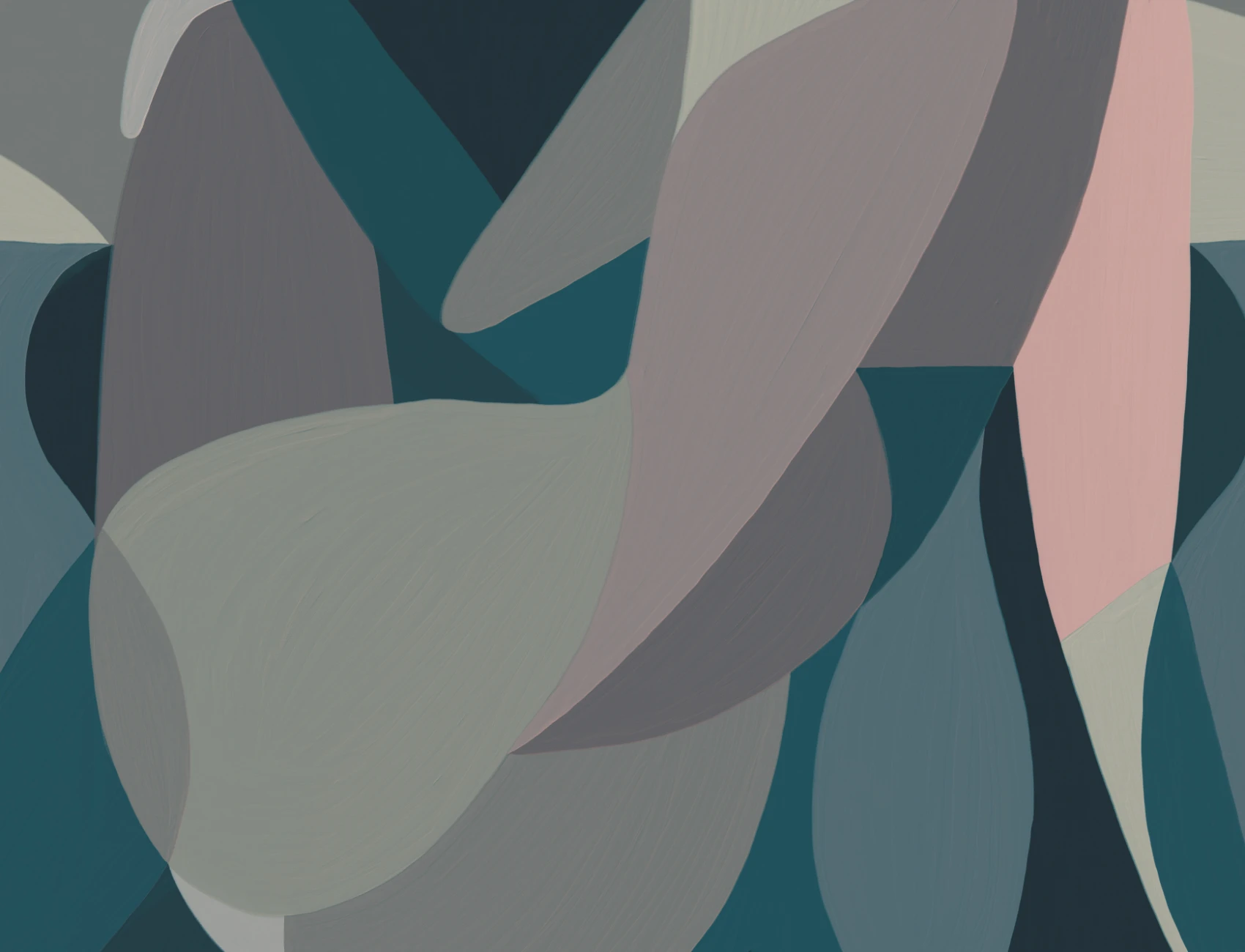 Female Form Abstract Shapes Mural in Blue