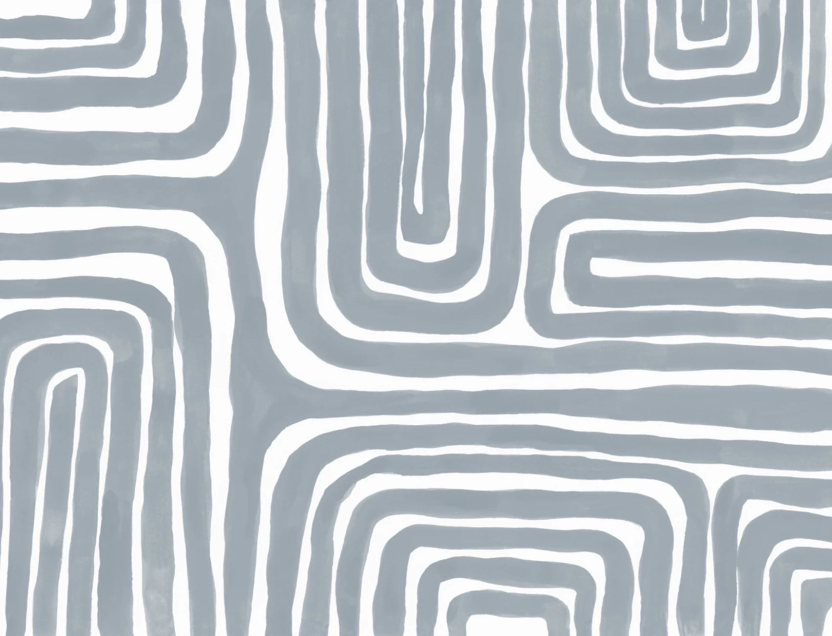 Håndmalt labyrintmønster Moderne geometrisk fototapet i pulverblått