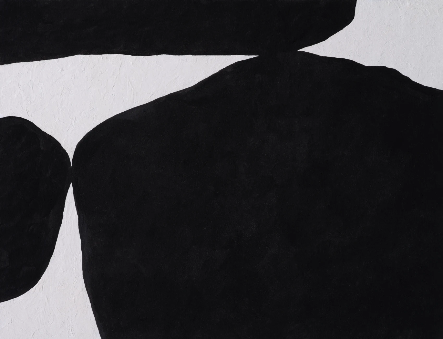 Bold Minimal Abstract Shapes Wall Mural in Black with Textured Plaster Effect