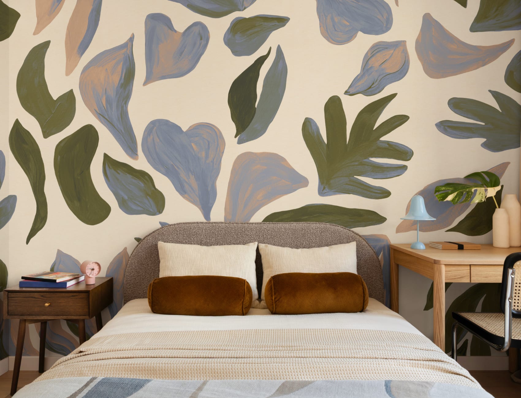 Zielona abstrakcyjna fototapeta inspirowana naturą o tropikalnym klimacie