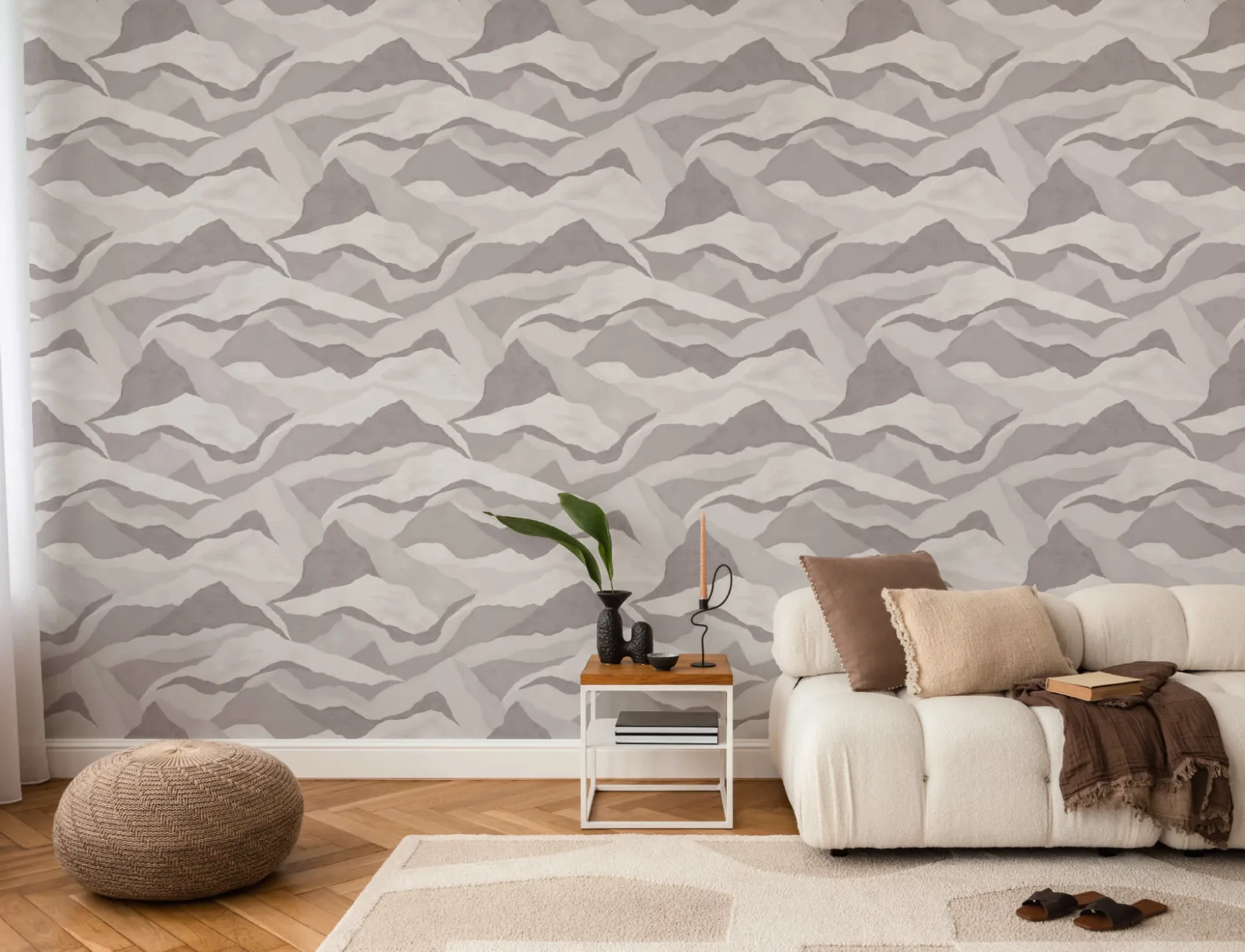 Neutral Abstract Glacier Wallpaper
