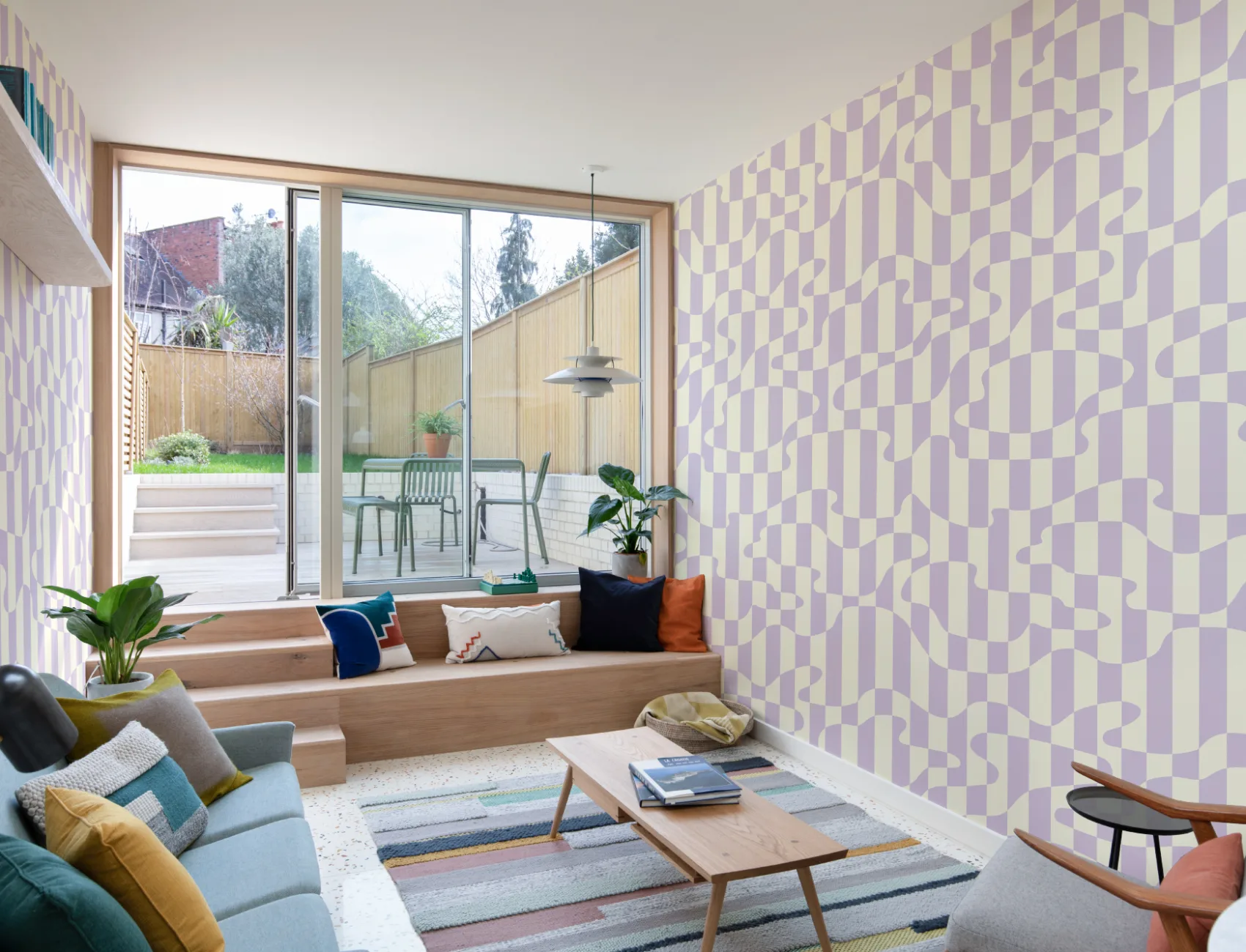 Elizabeth Olwen Stripescape Purple Mural