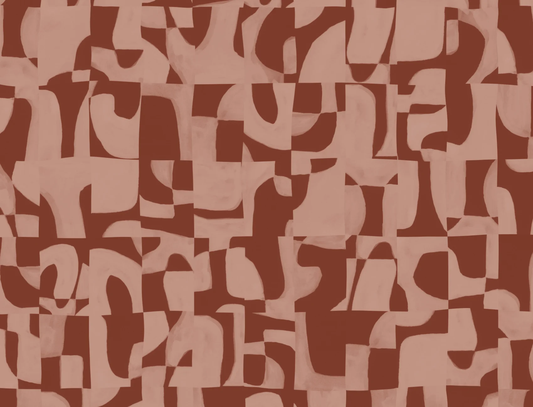 Abstract Geometric Pattern Wall Mural in Warm Terracotta