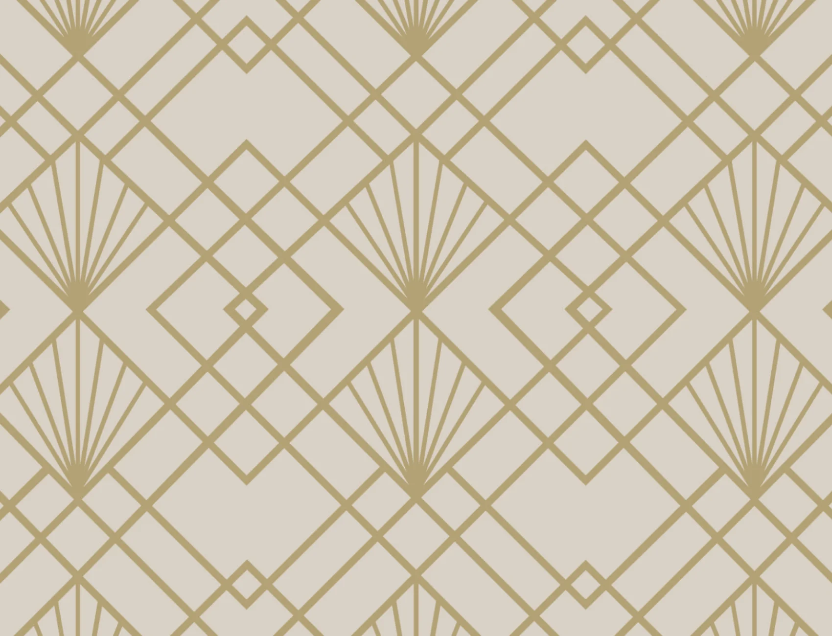 Gold Art Deco Geometric Repeat Pattern Wallpaper