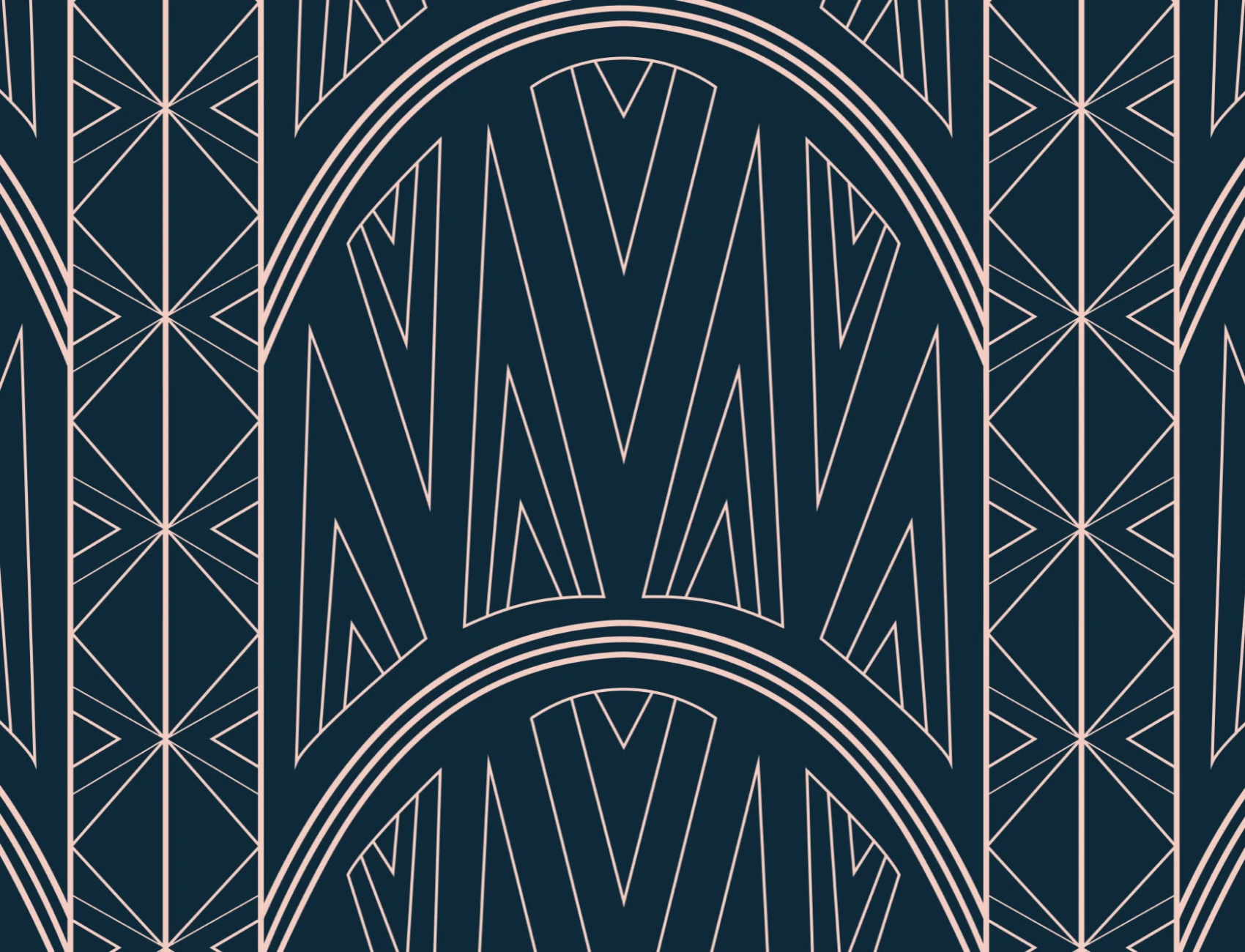 Blue Art Deco Chrysler Building Pattern Wallpaper Mural