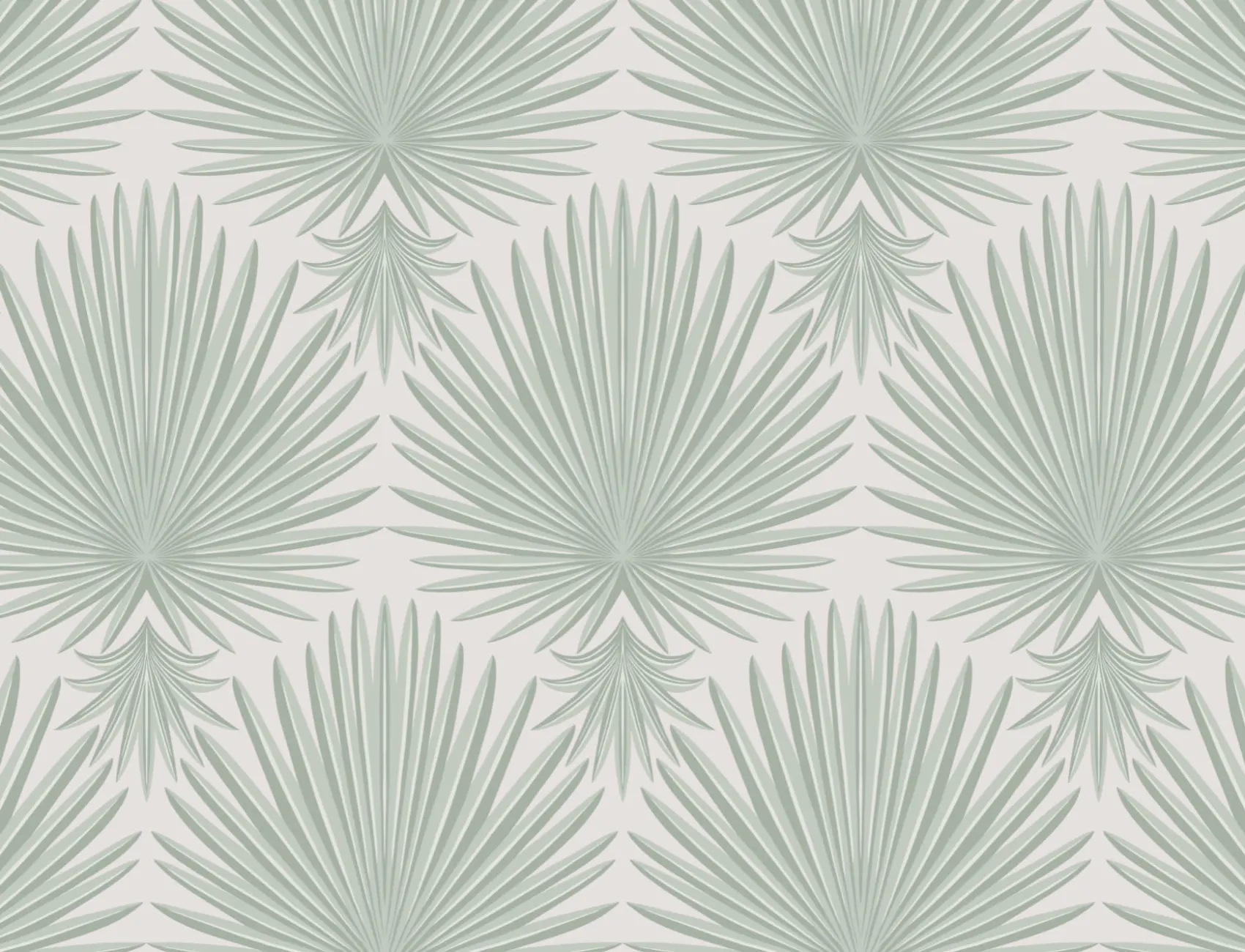 Verde Art Deco Tropical Leaf Repeat Print Wallpaper Mural