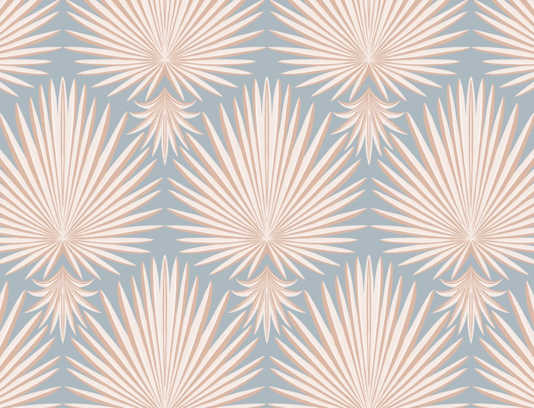 Rosa Art Deco Tropical Leaf Repeat Print Fototapet