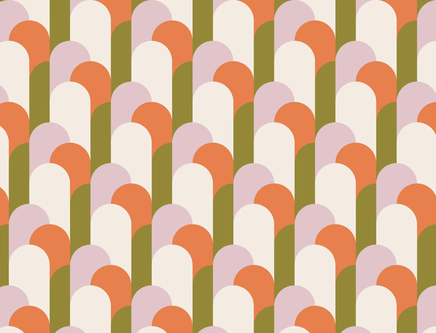 Green Art Deco Arches Repeat Print Wallpaper Mural