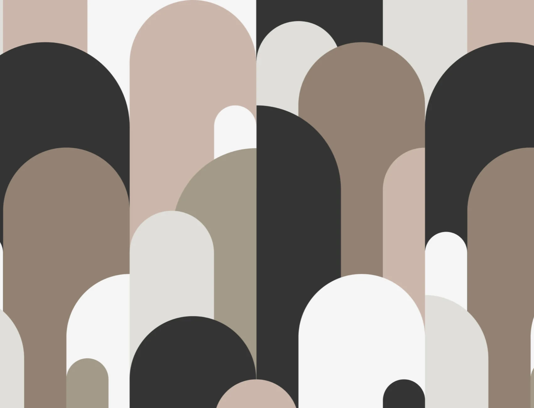 Neutral Art Deco Arches Repeat Print Wallpaper Mural