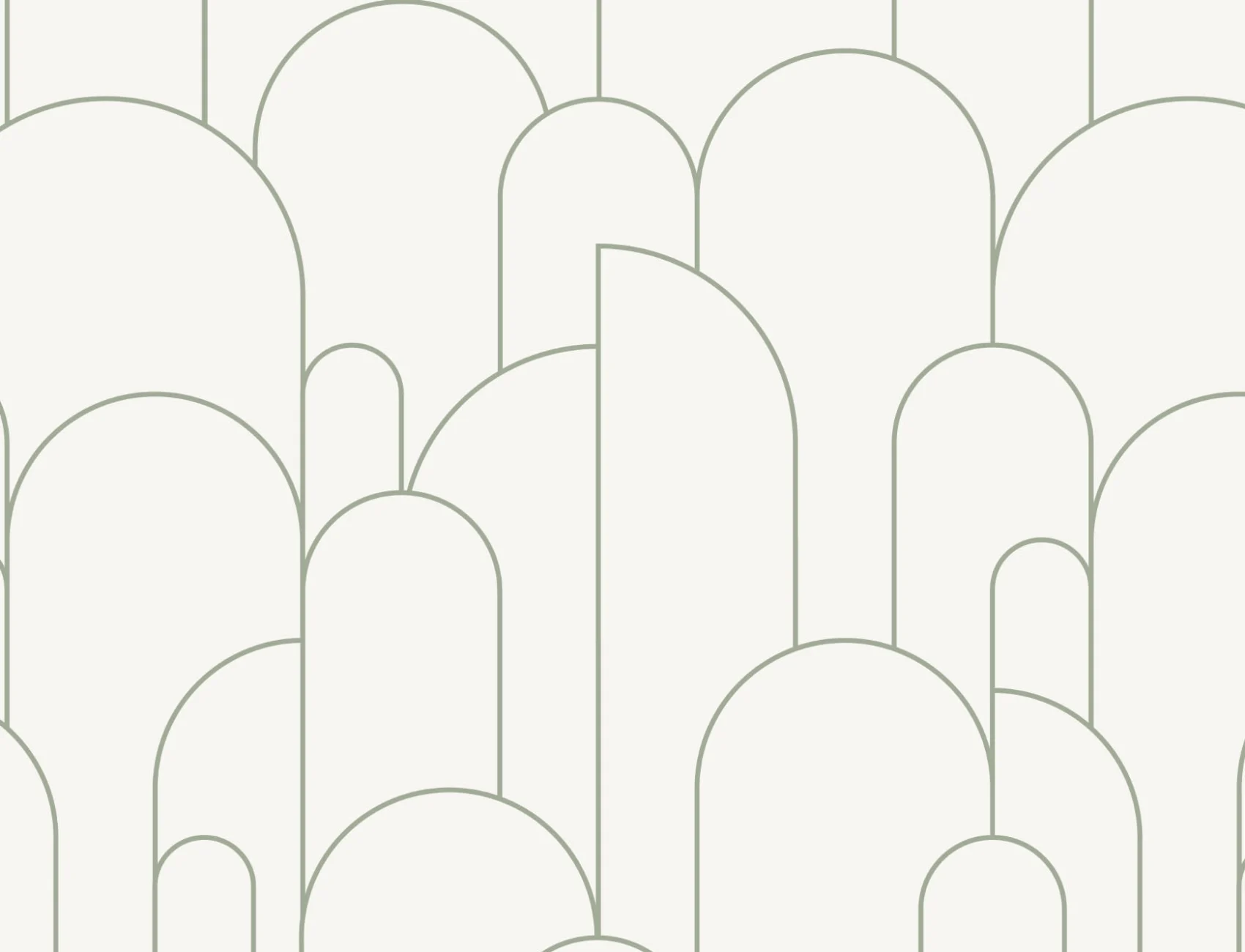 Mural de Papel de Parede com Contornos de Arco Art Deco Creme