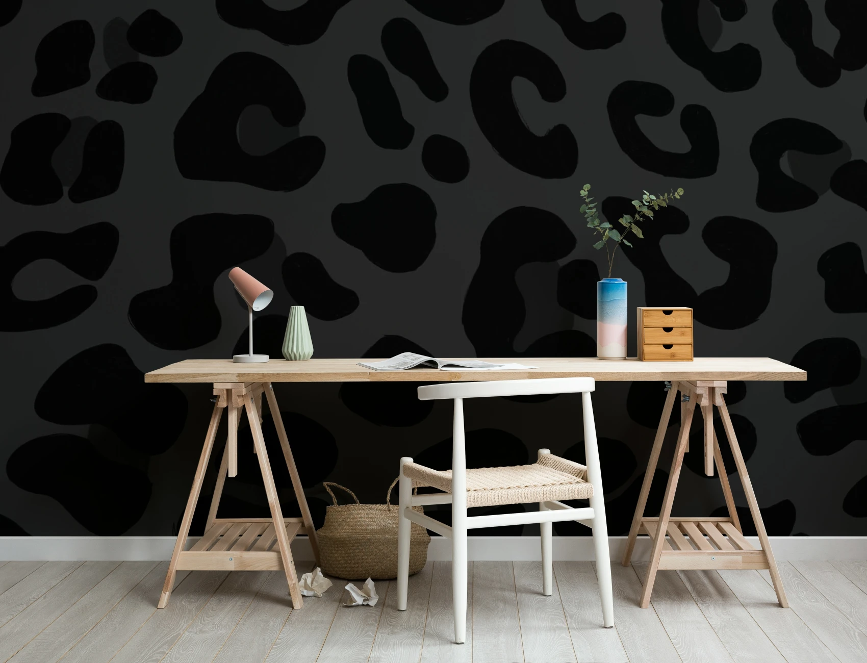 Black Leopard Print Wallpaper Mural