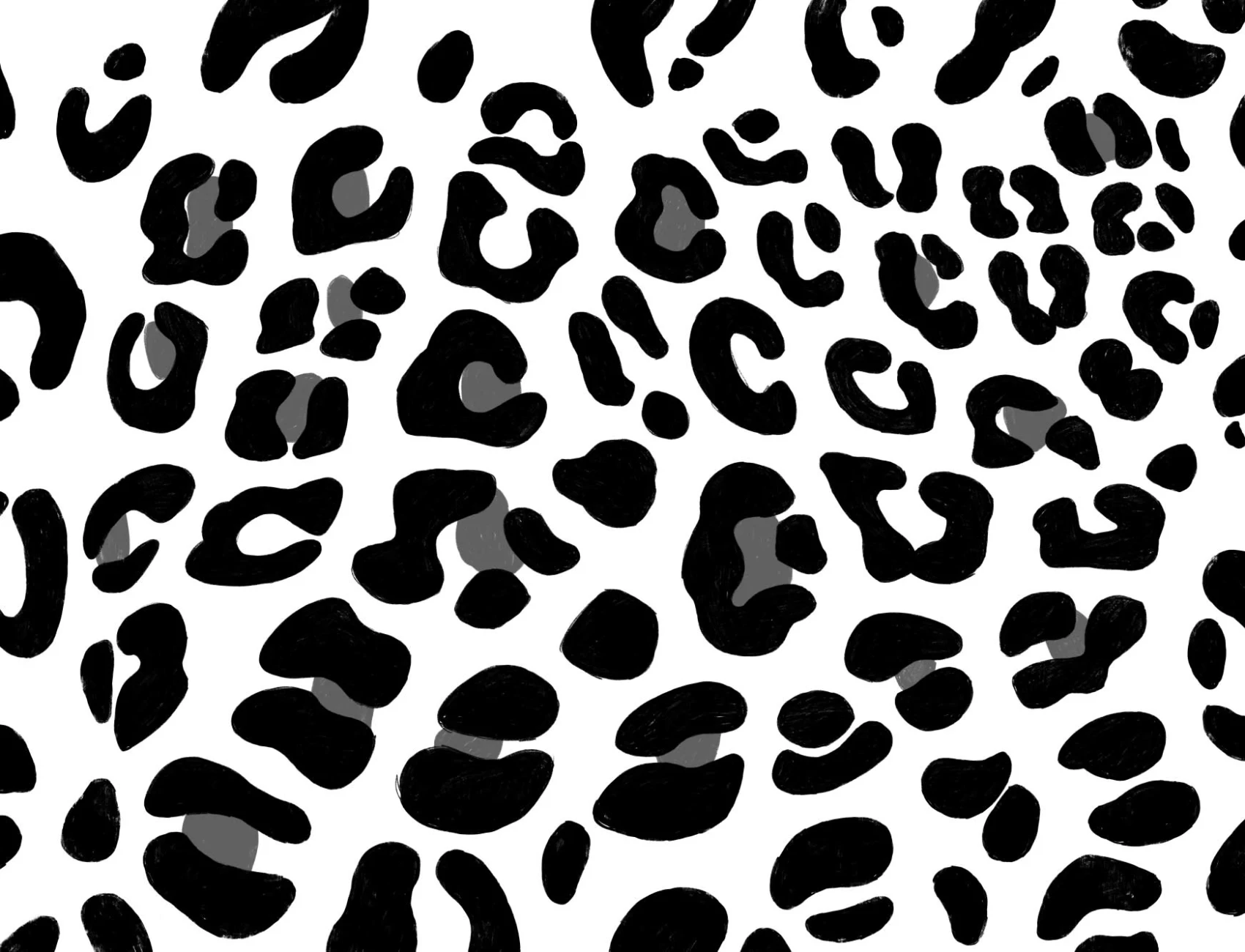 Svartvitt Leopard Print Wallpaper Mural