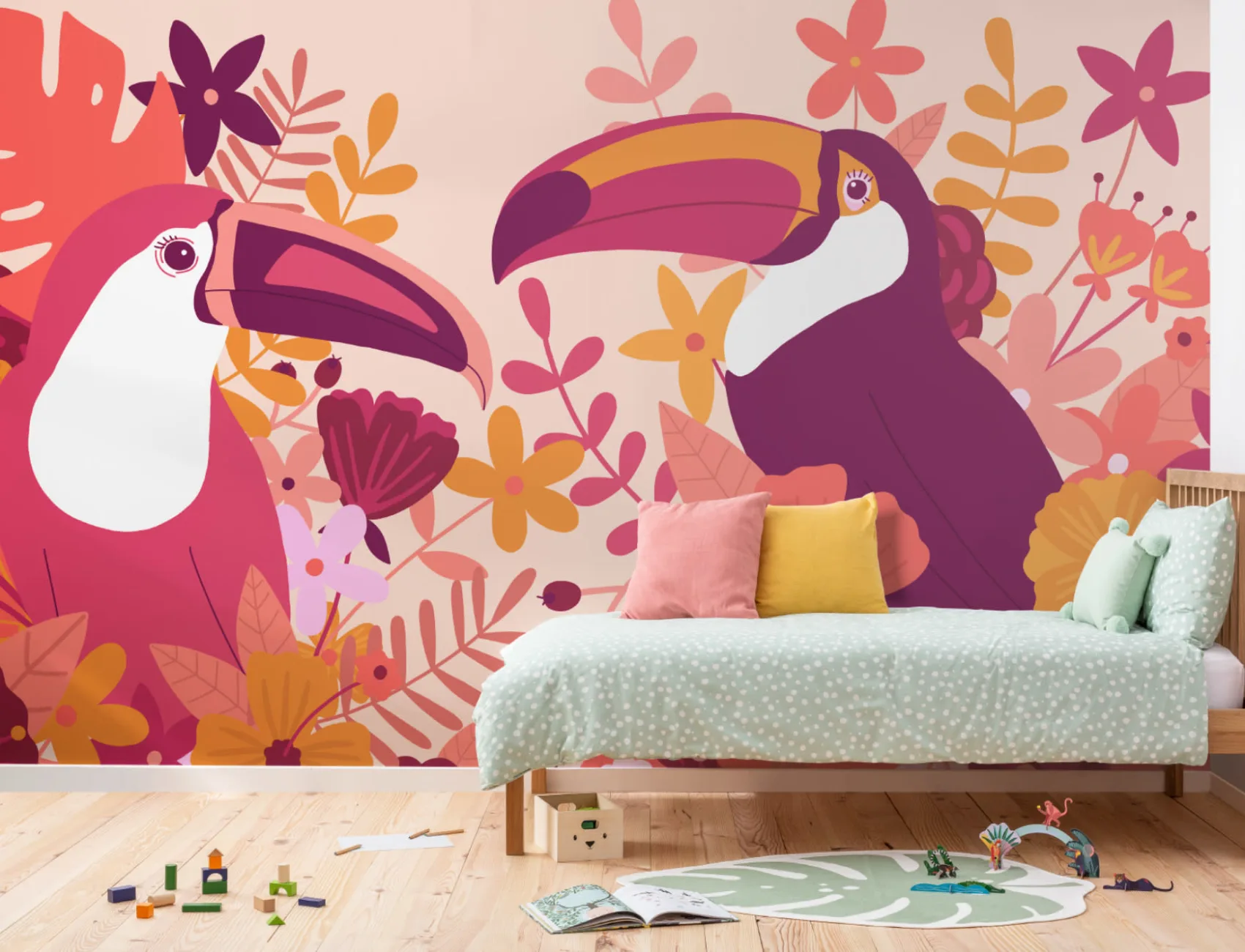 Roz ilustrat Toucan Bird Wallpaper Mural