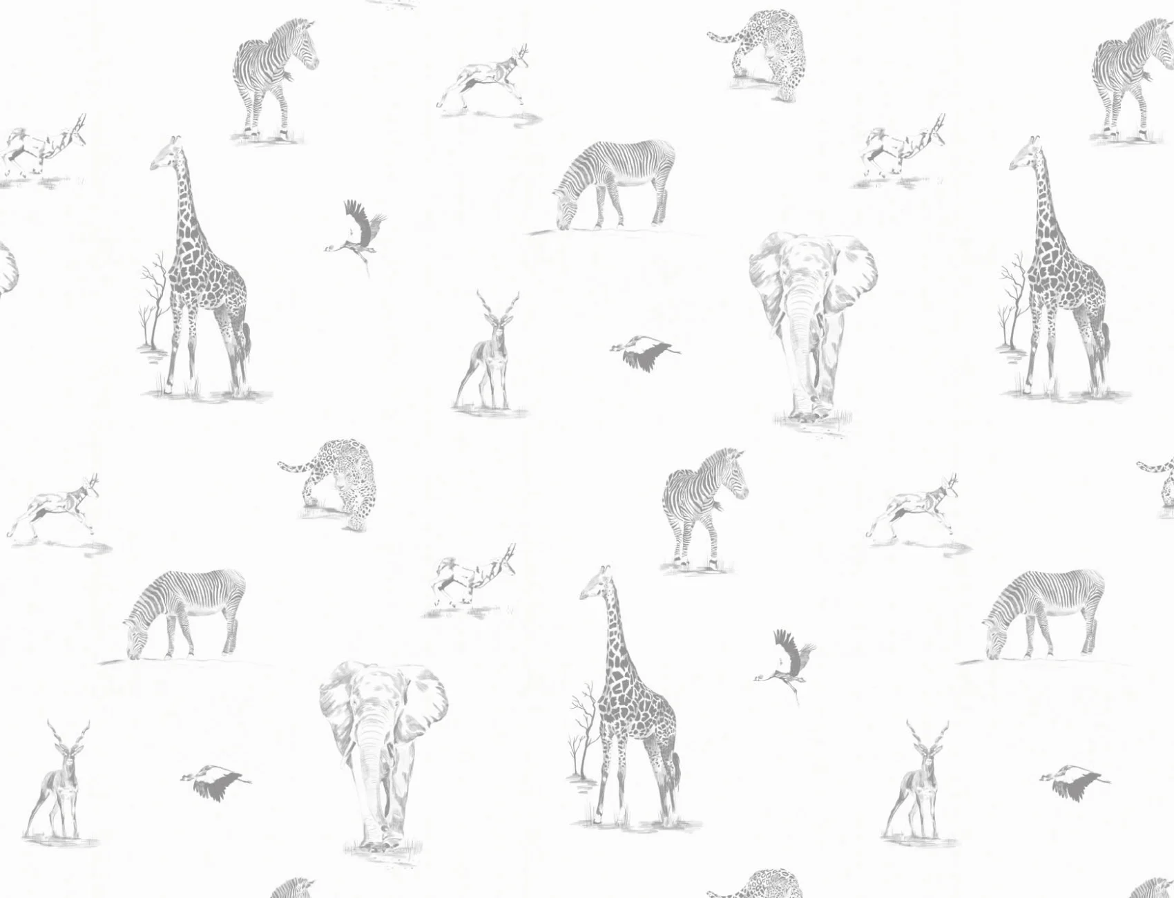 Wallpaper Animais do Safari Ilustrado