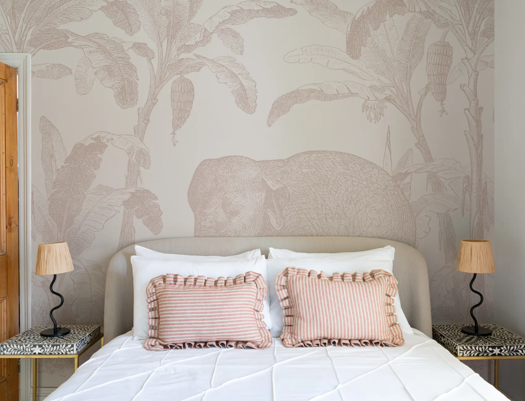 Pink Vintage Explorer Elephant Wallpaper Mural
