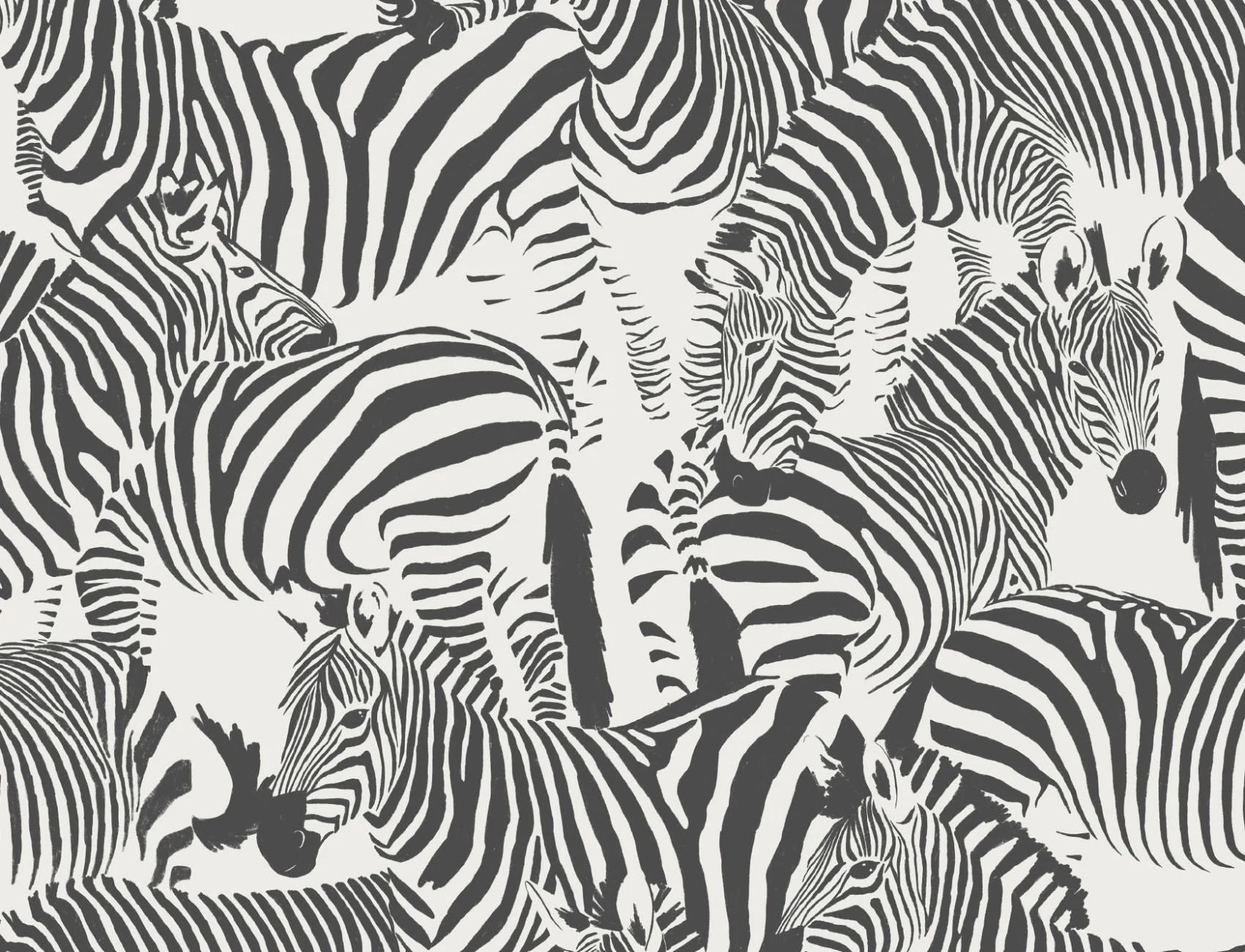 Negru și alb Zebra animale moderne repeta model tapet