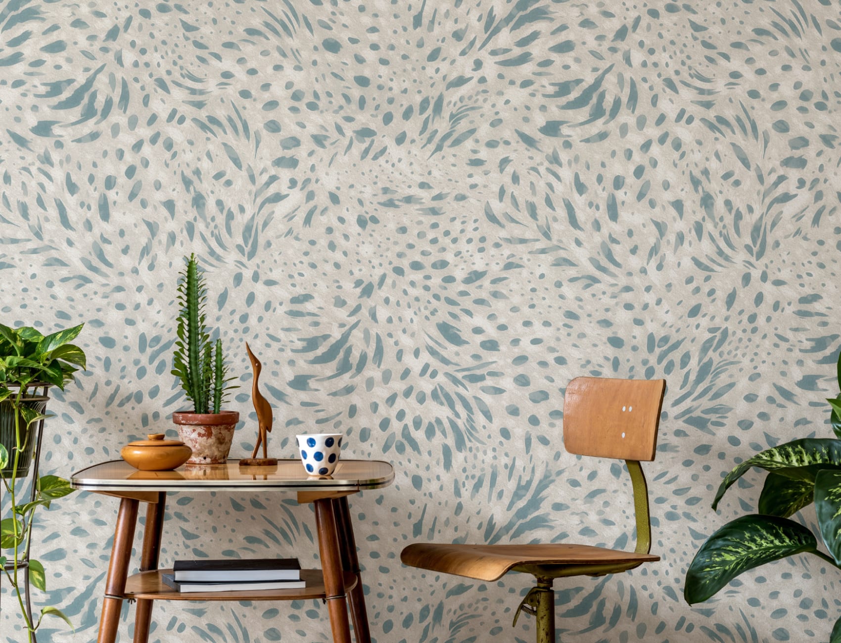 Cool Blue Abstract Pattern Prance Mural