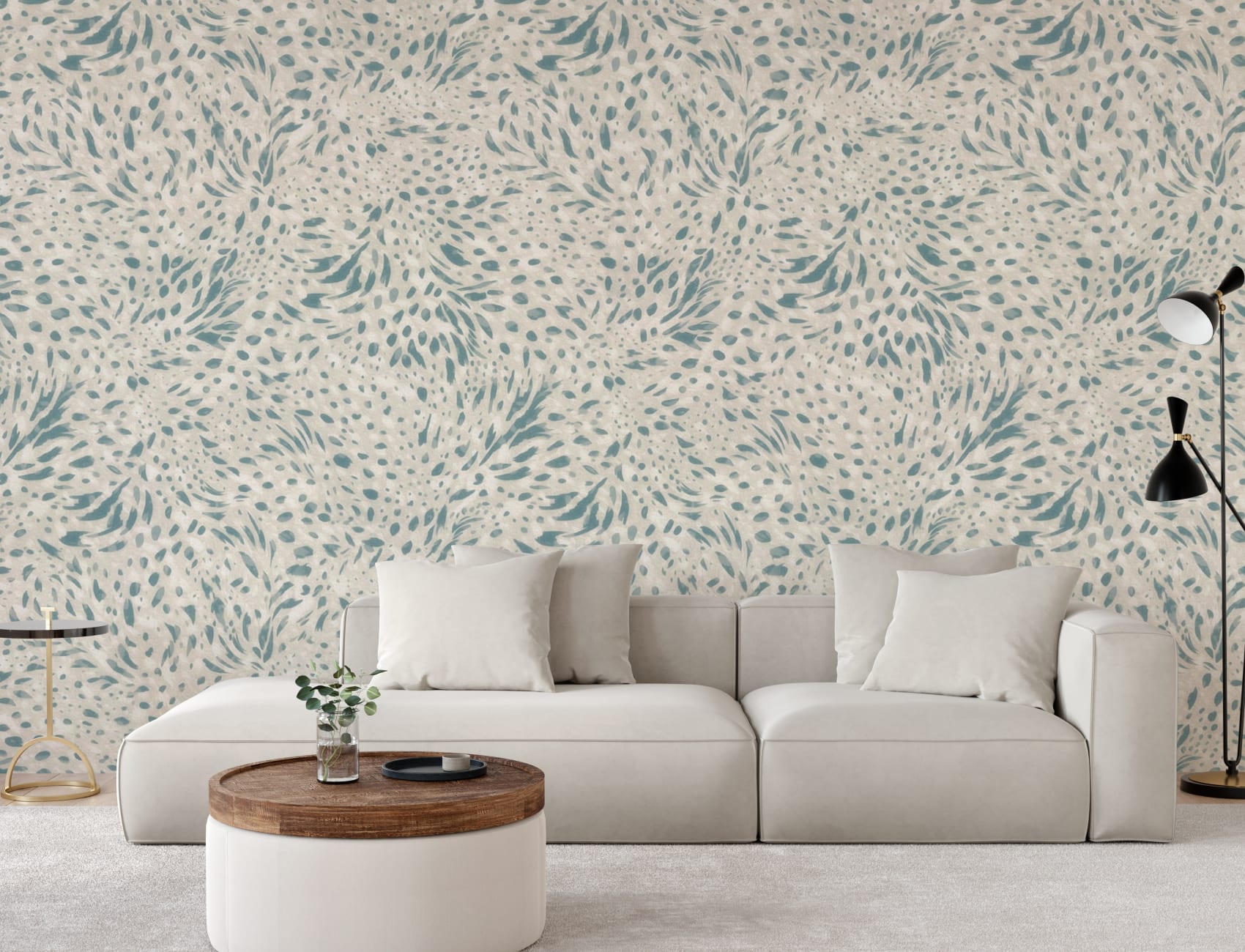 Cool Blue Abstract Pattern Prance Mural