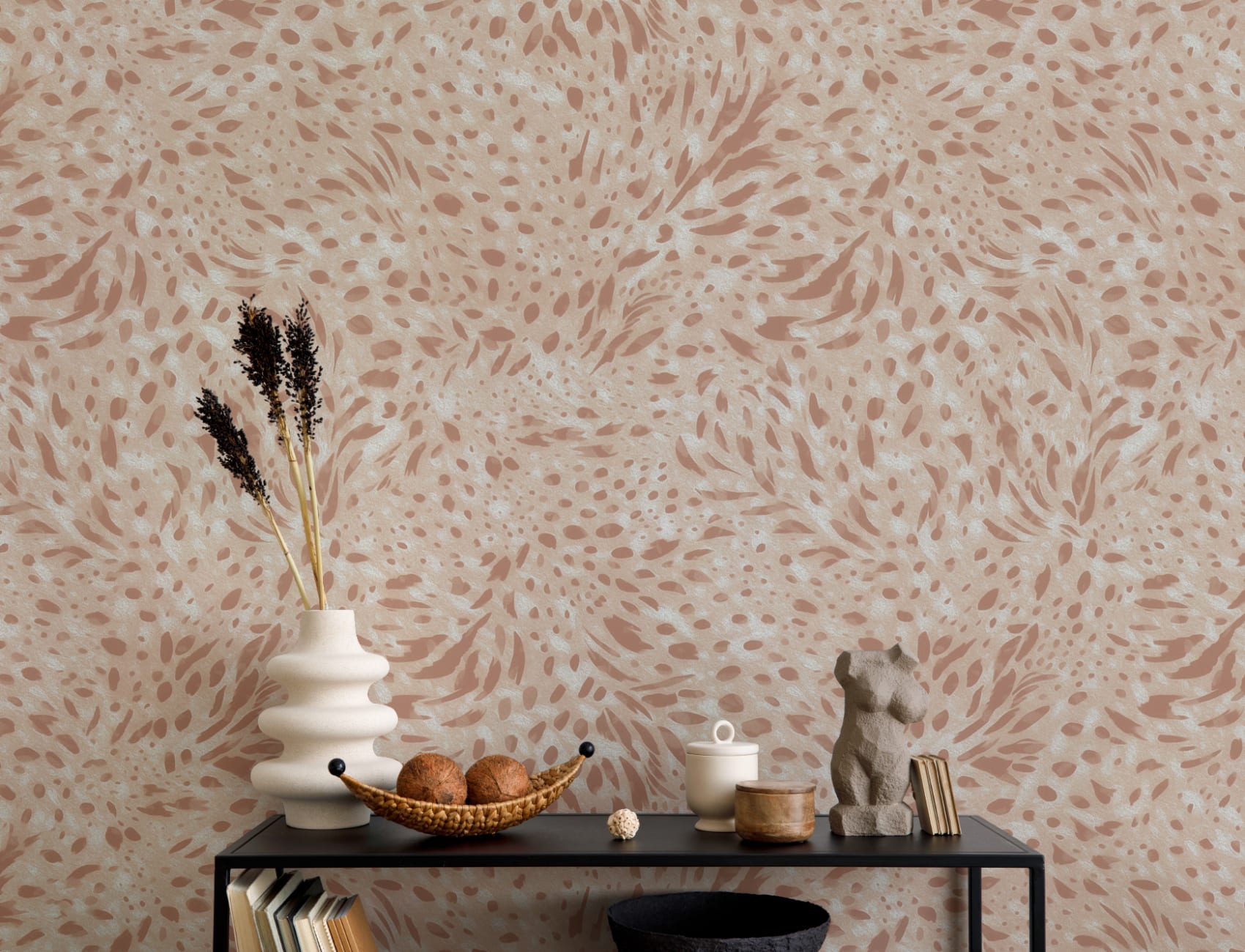 Pink Abstract Pattern Mural Adds Artful Atmosphere Mural