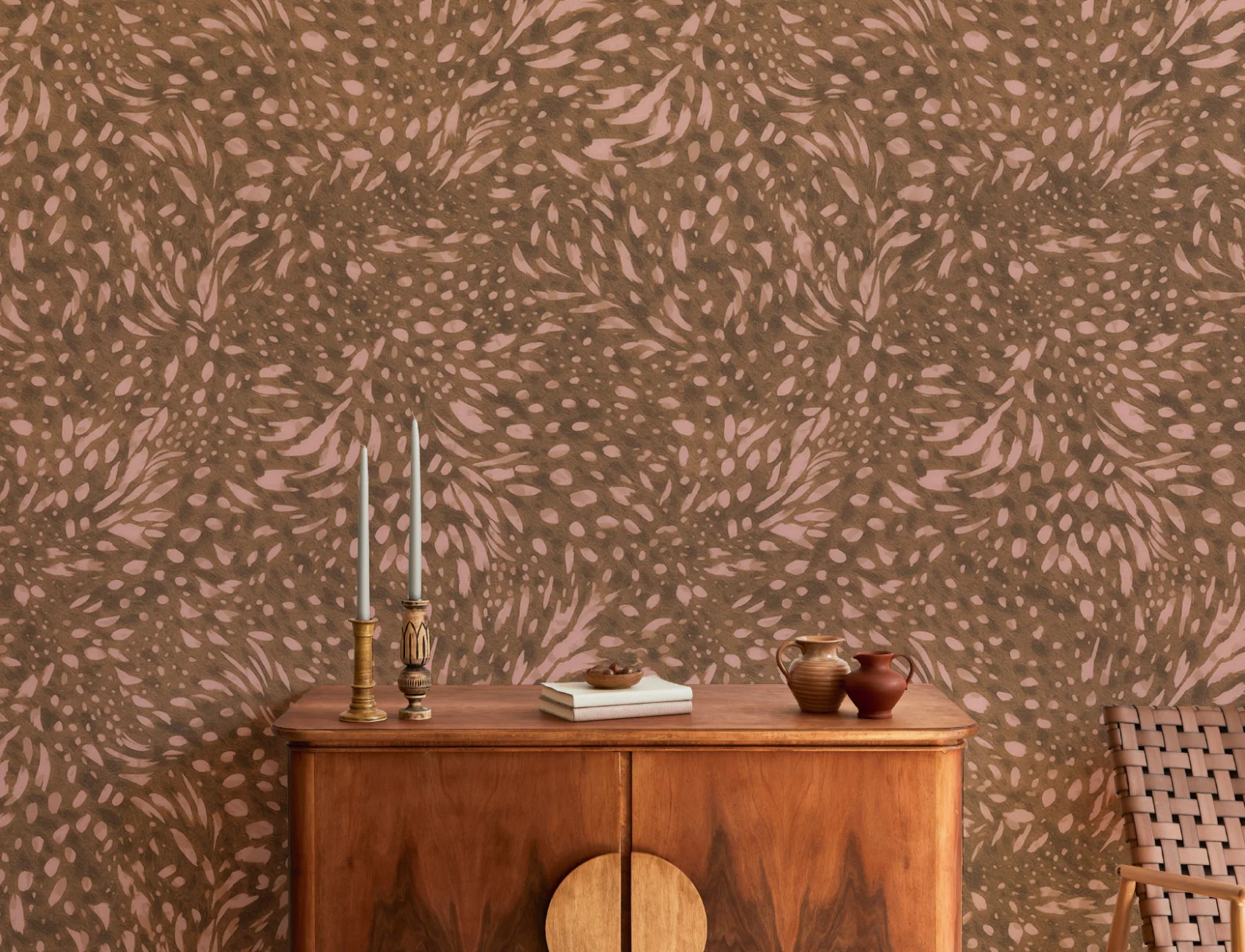 Brown Abstract Pattern Animal Print Mural