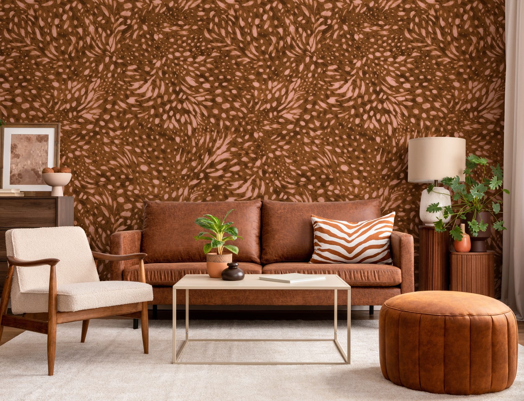 Brown Abstract Pattern Animal Print Mural