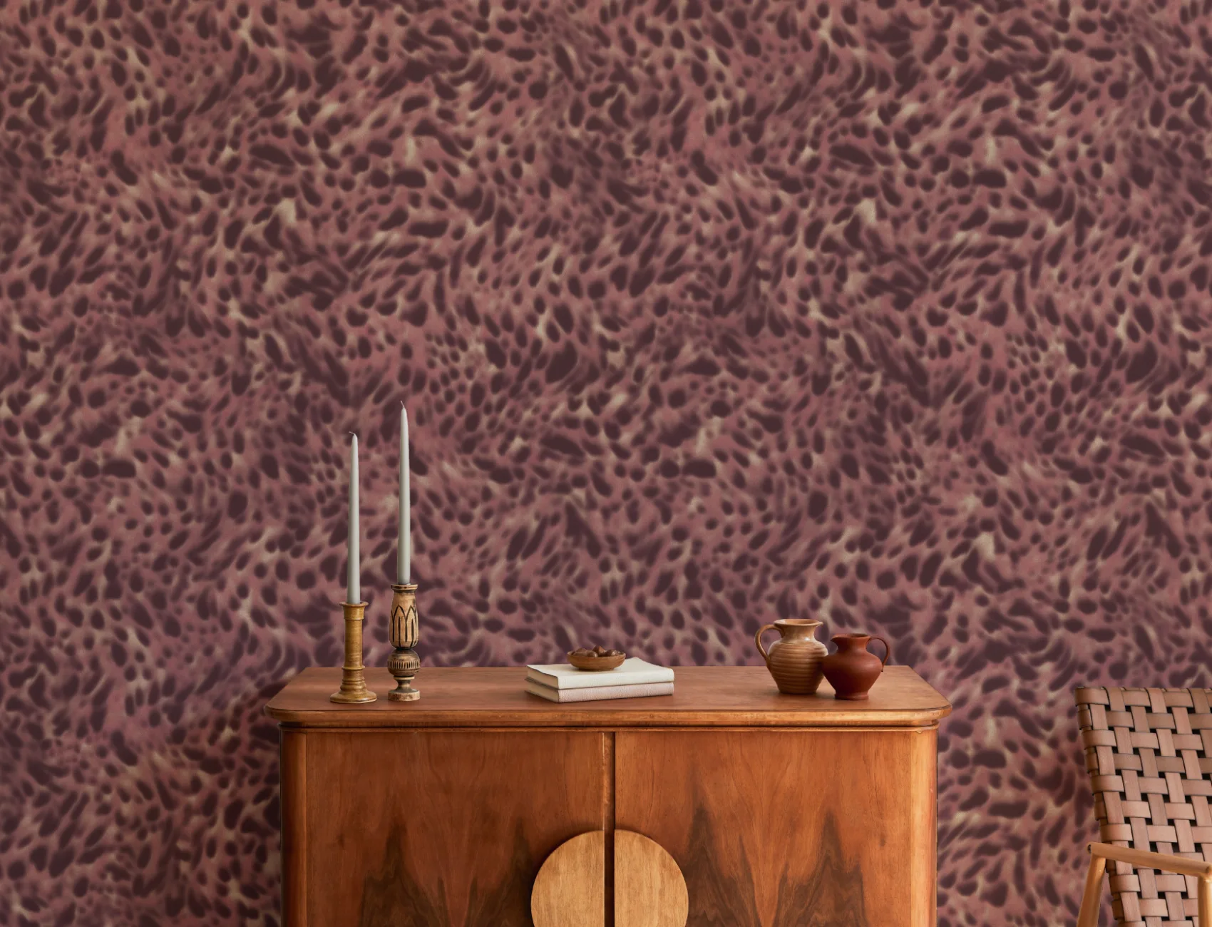 Pink Animal Print Pattern Contemporary Wall Mural
