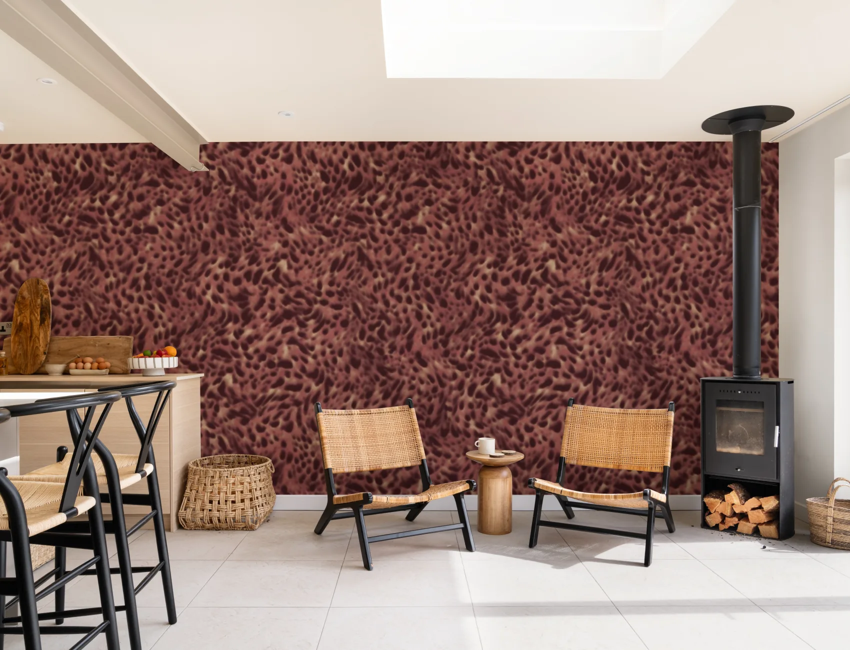 Pink Animal Print Pattern Contemporary Wall Mural