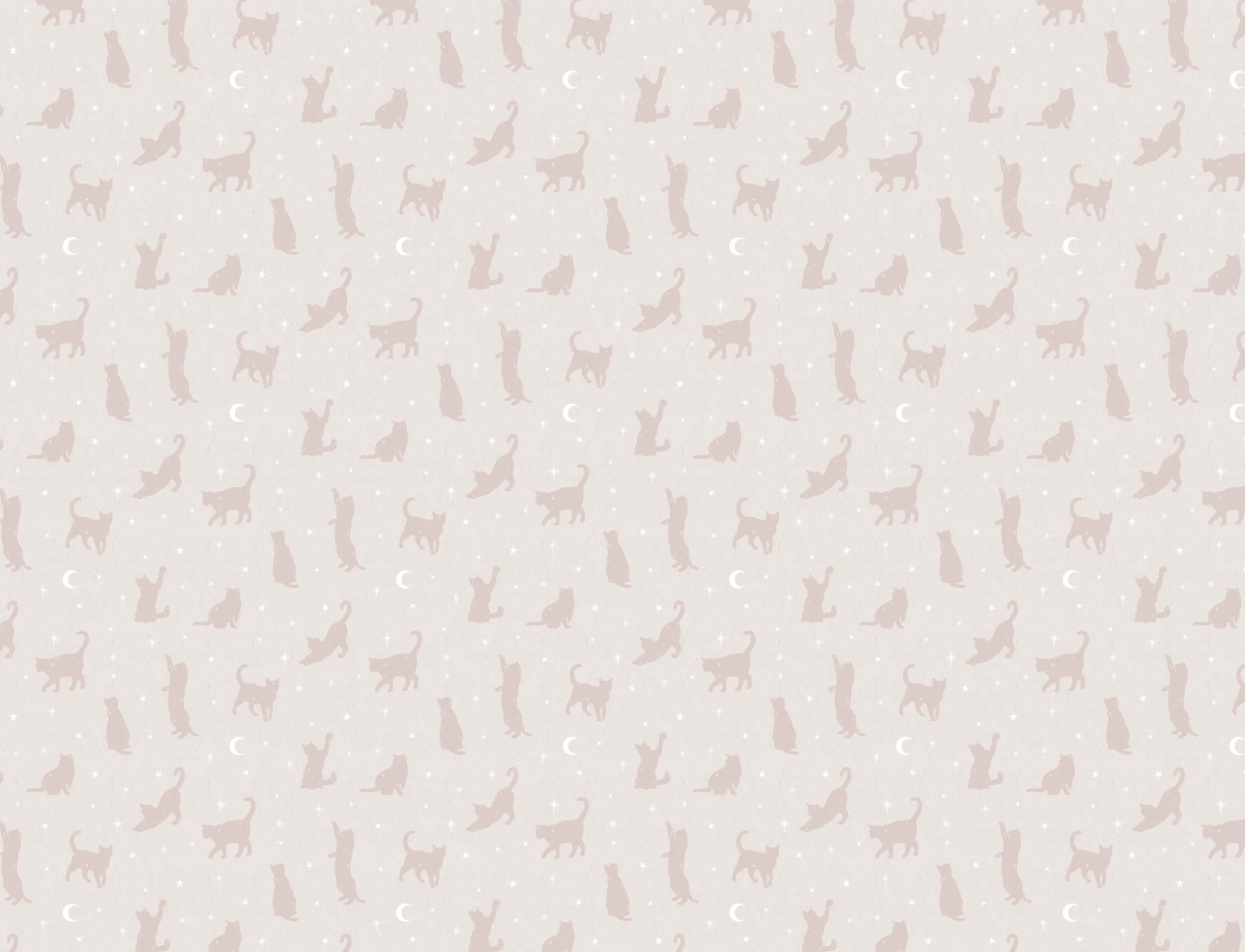 Mural de papel pintado Gato rosa Luna y estrellas